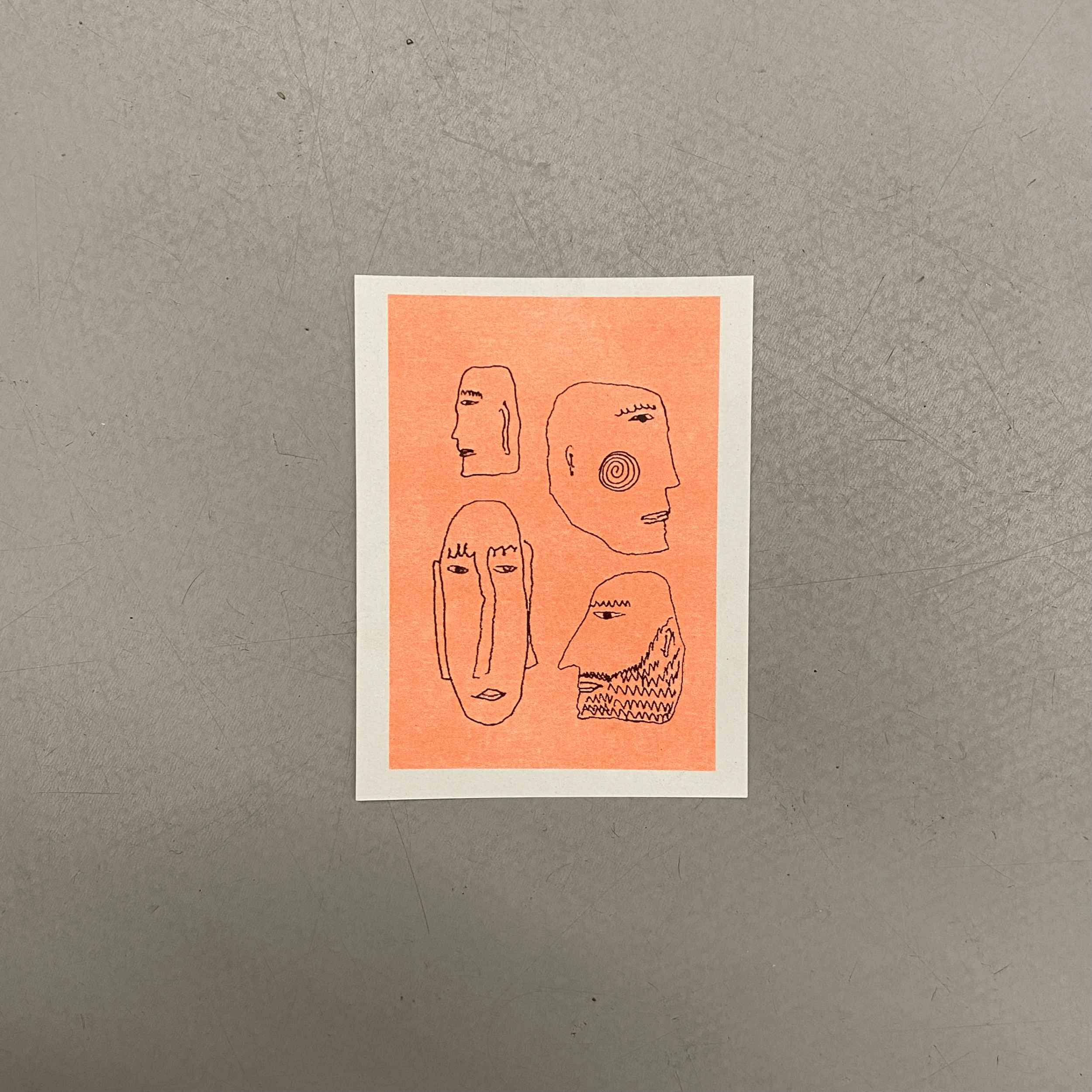 Faces Postcard Print