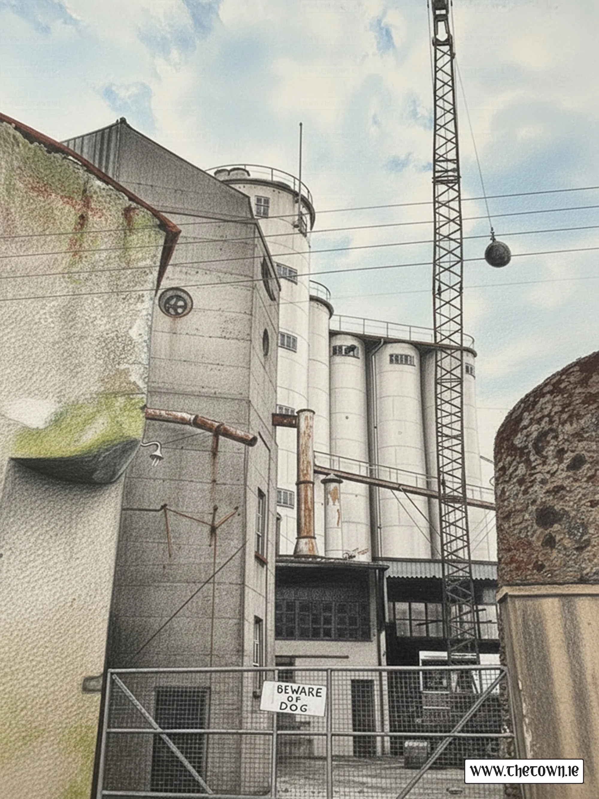 Odlums-Mill-Portlaoise-with-wrecking-ball-prior-to-demolition-1990