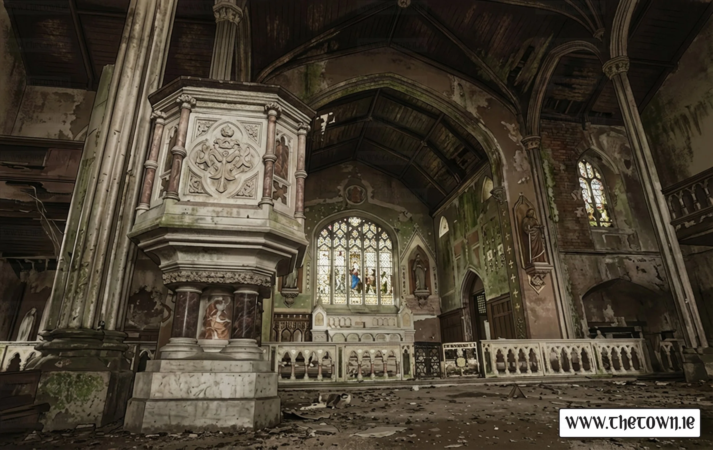 Old St Peter and Paul's Catholic Church prior to demolition - Portlaoise - Church Avenue