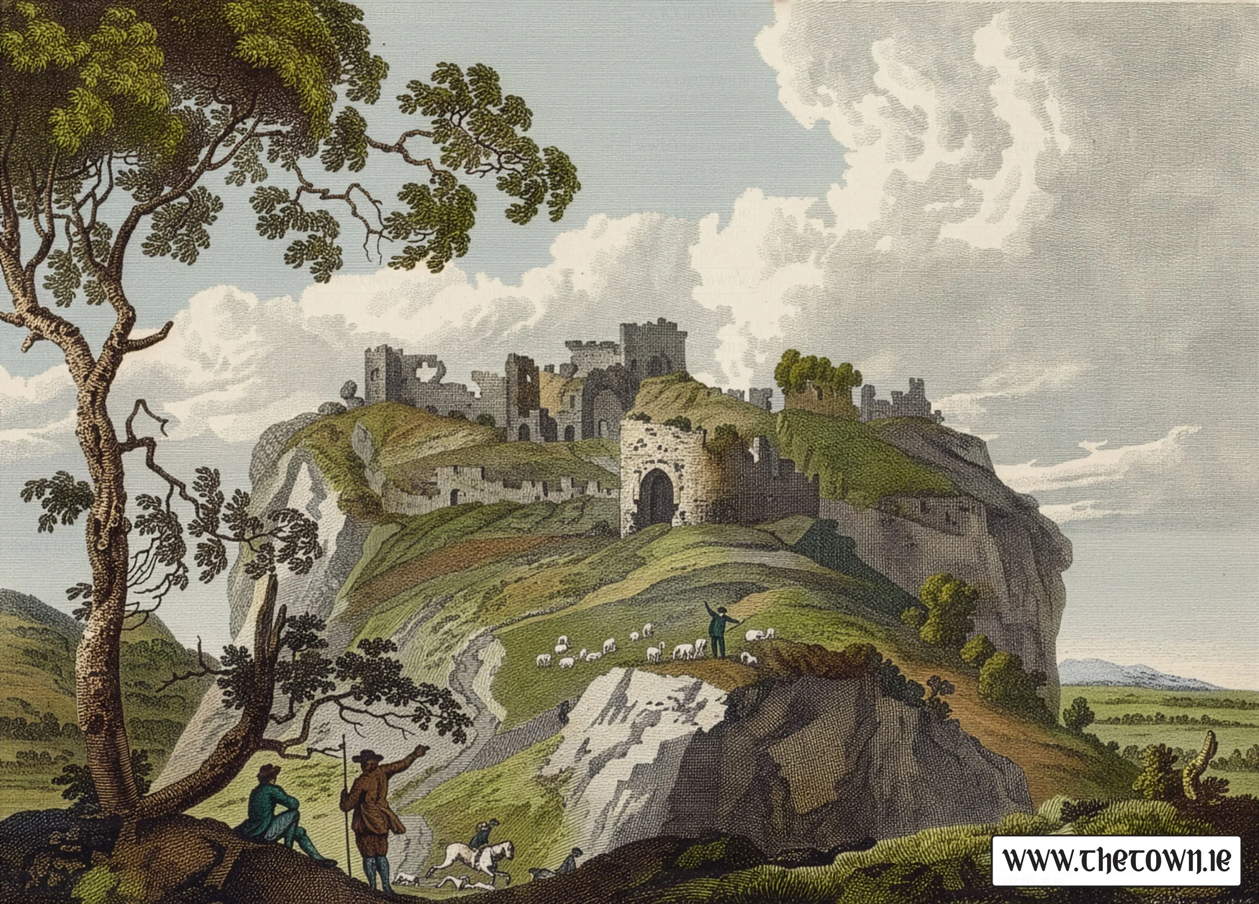 Dunamaise---Castle-of-Dunamu-Portlaoise-by-Paul-Sandby-Colourised