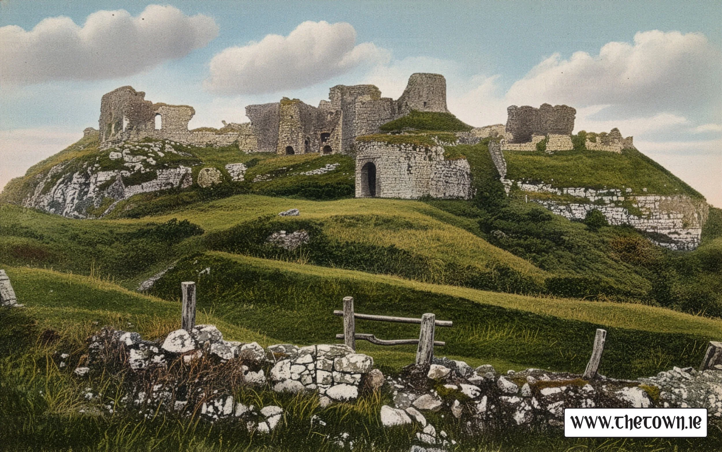 Dunamase---Rock-of-Dunamase-from-early-20th-century-postcard