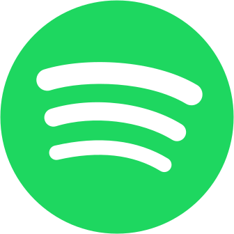 Green Spotify logo with black curved lines
