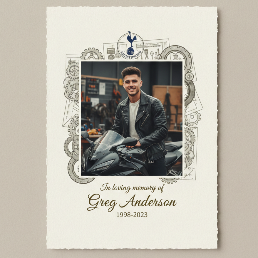 Example order of service for a young man