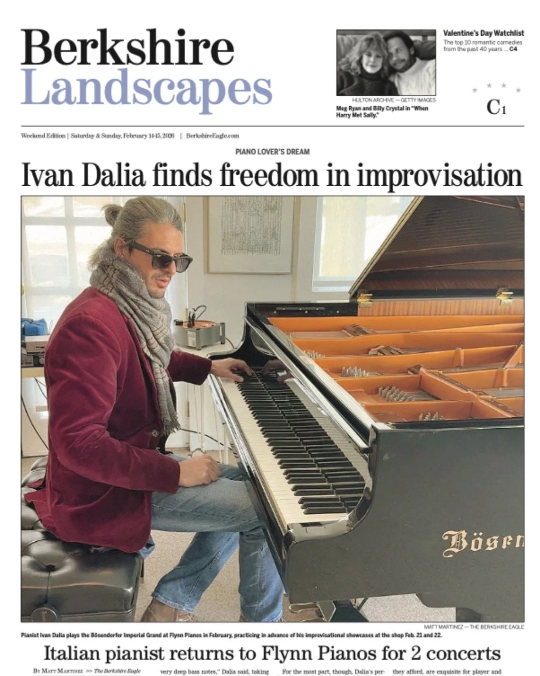 So grateful to be featured in @berkshireeagle 📰✨

We talked about improvisation as freedom, my journey from Italy to the Berkshires, and &ldquo;finding myself&rdquo; in the incredible B&ouml;sendorfer Imperial with its nine extra bass keys ￼🎹

Beau