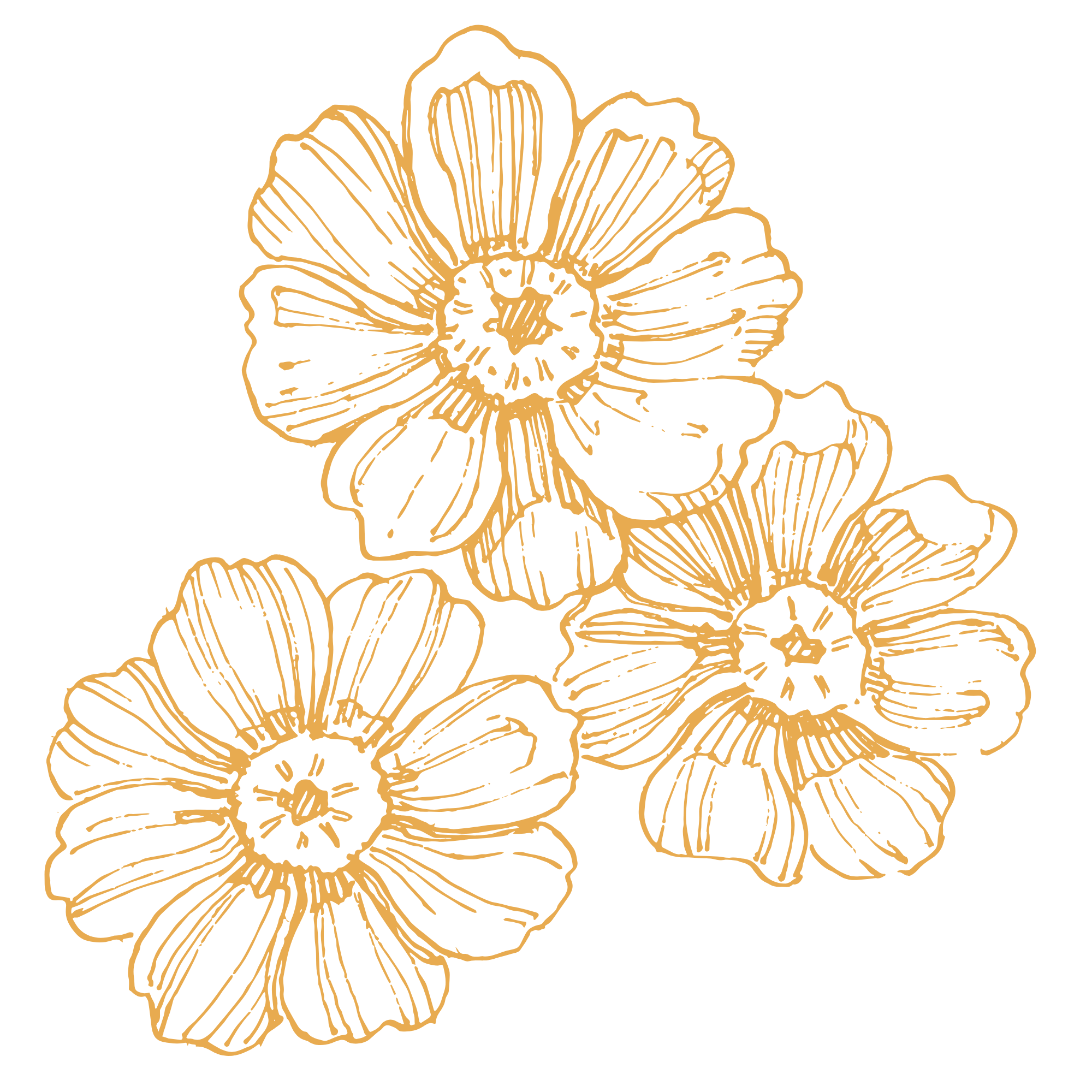 Three gold colour flowers