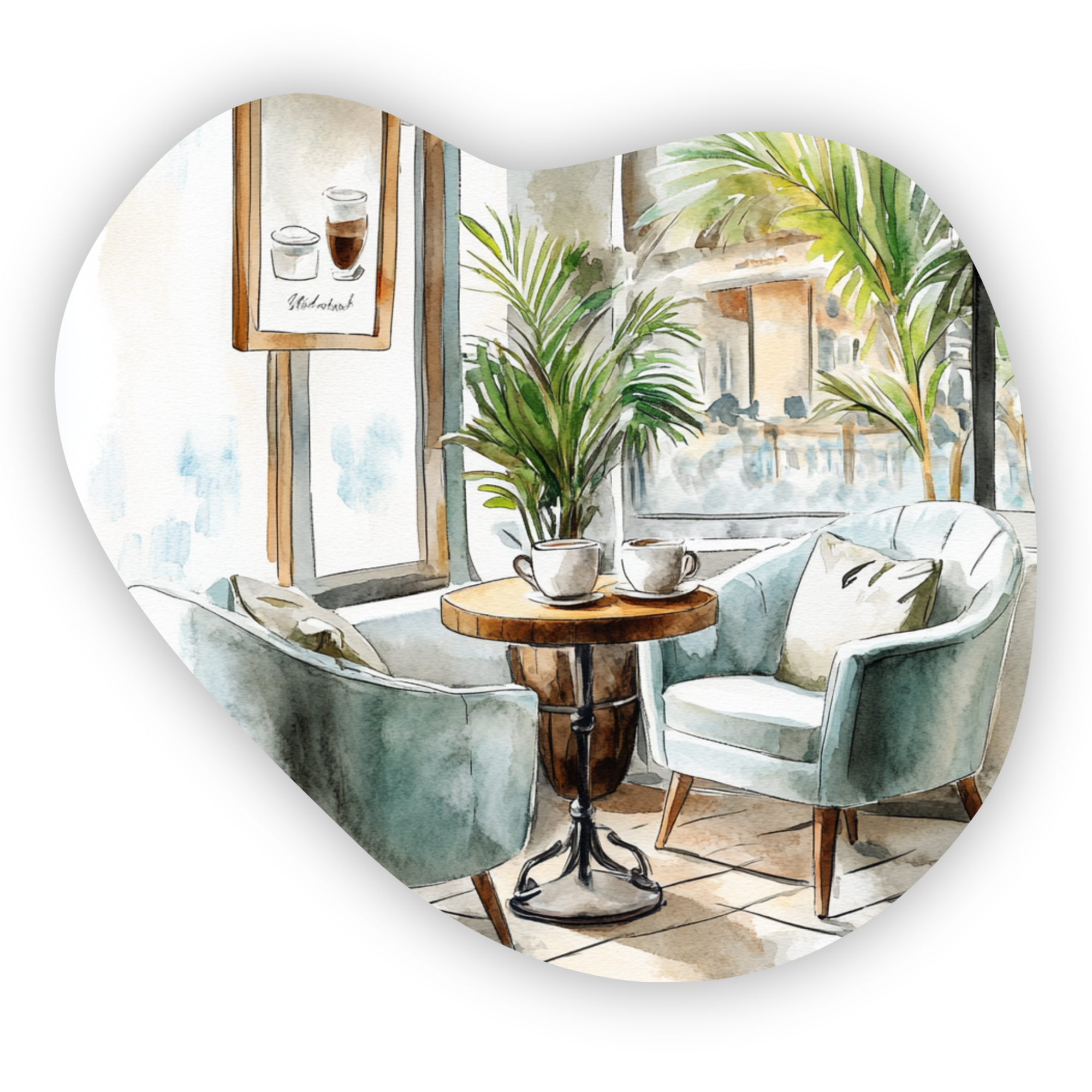 Chairs with a round table