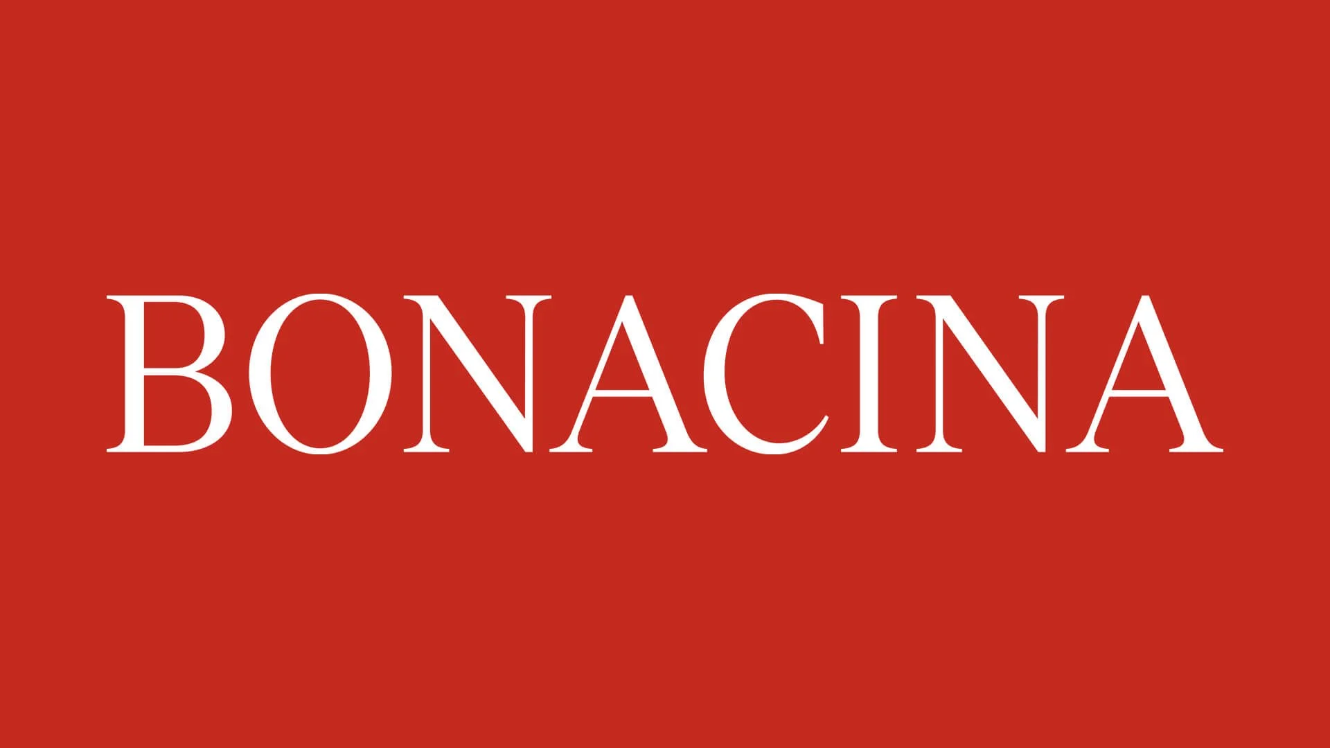 Logo con sfondo rosso e scritta bianca 'BONACINA'