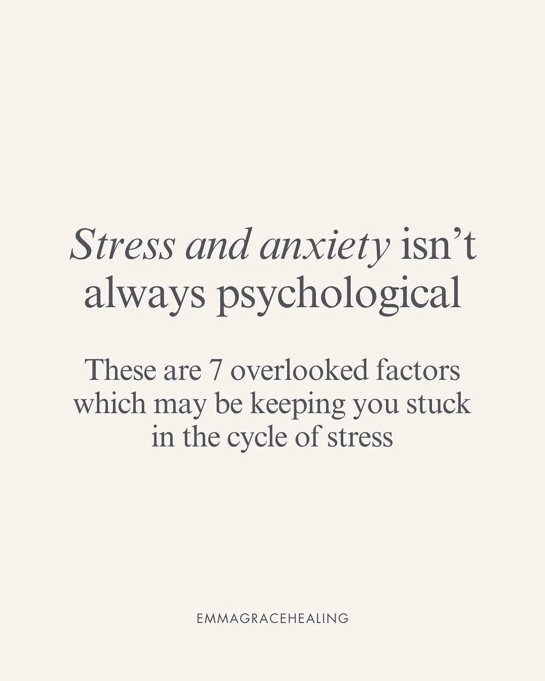 If you&rsquo;ve been feeling stressed, anxious, wired, exhausted or experiencing poor sleep - there might be physical factors that are keeping you stuck in the cycle of stress.

For support feeling grounded, calm, and resilient DM me &ldquo;grounded&