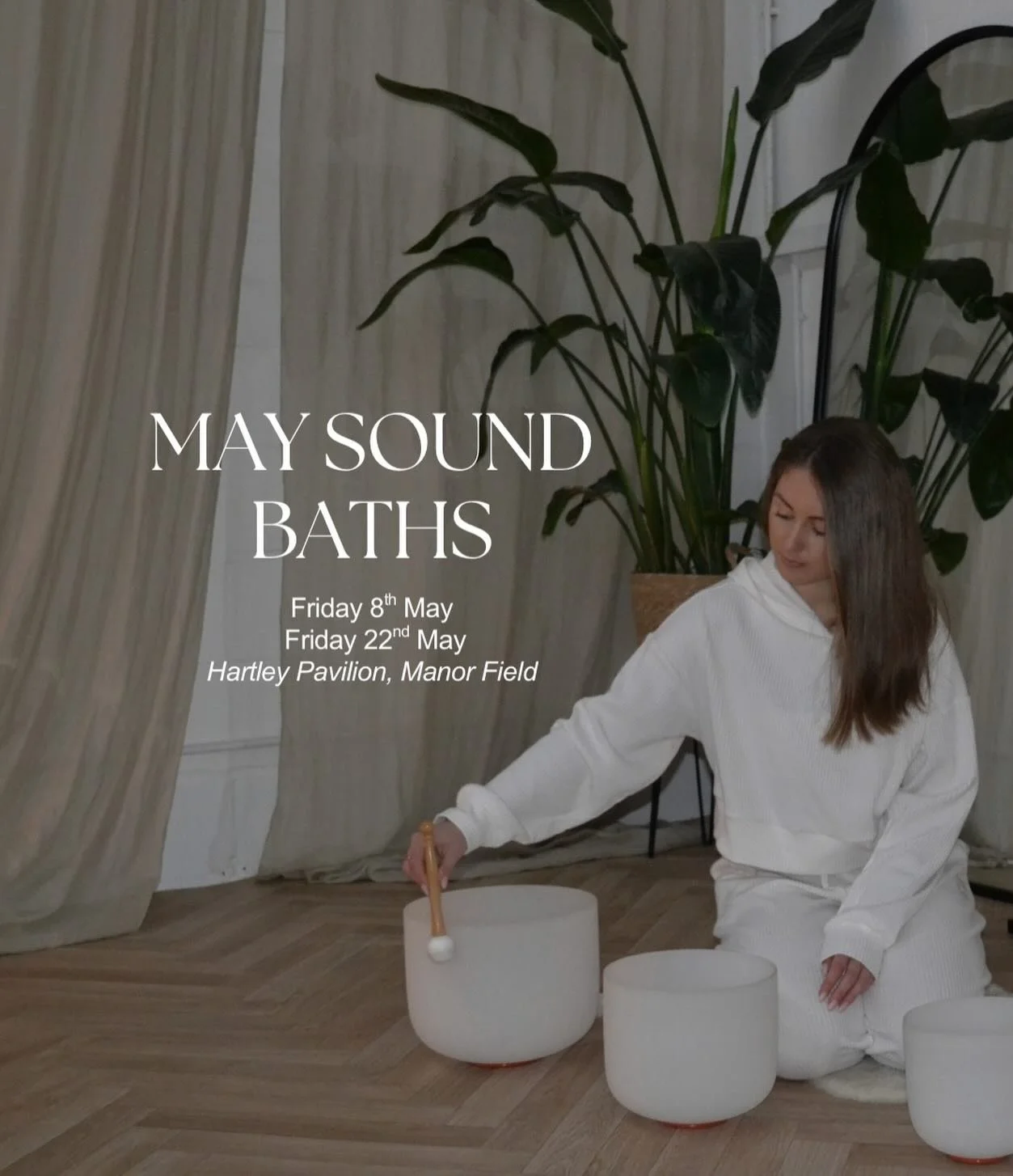 Join me for a sound bath in May.

A peaceful space to slow down, switch off, relax, release stress and tension, and reconnect with yourself.

Perfect if you&rsquo;ve been feeling stressed, anxious, tired, disconnected, or burnt out.

The vibrations f