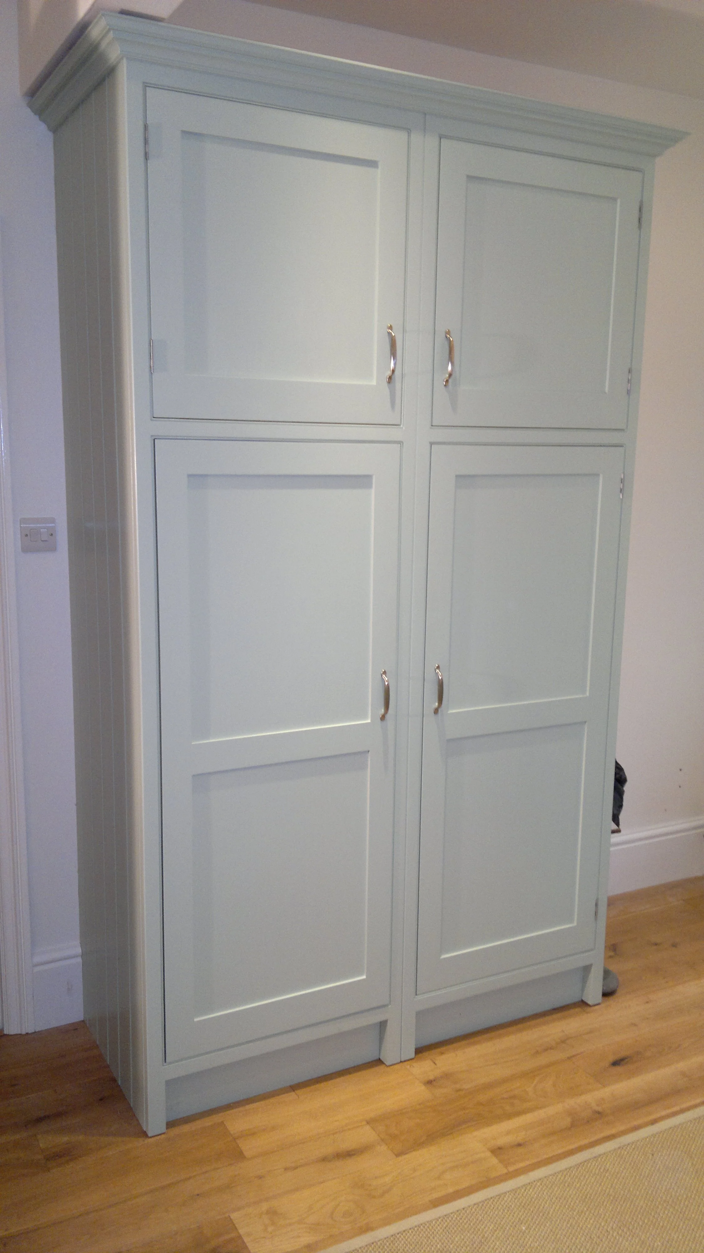 Free standing duck egg blue pantry cupboard