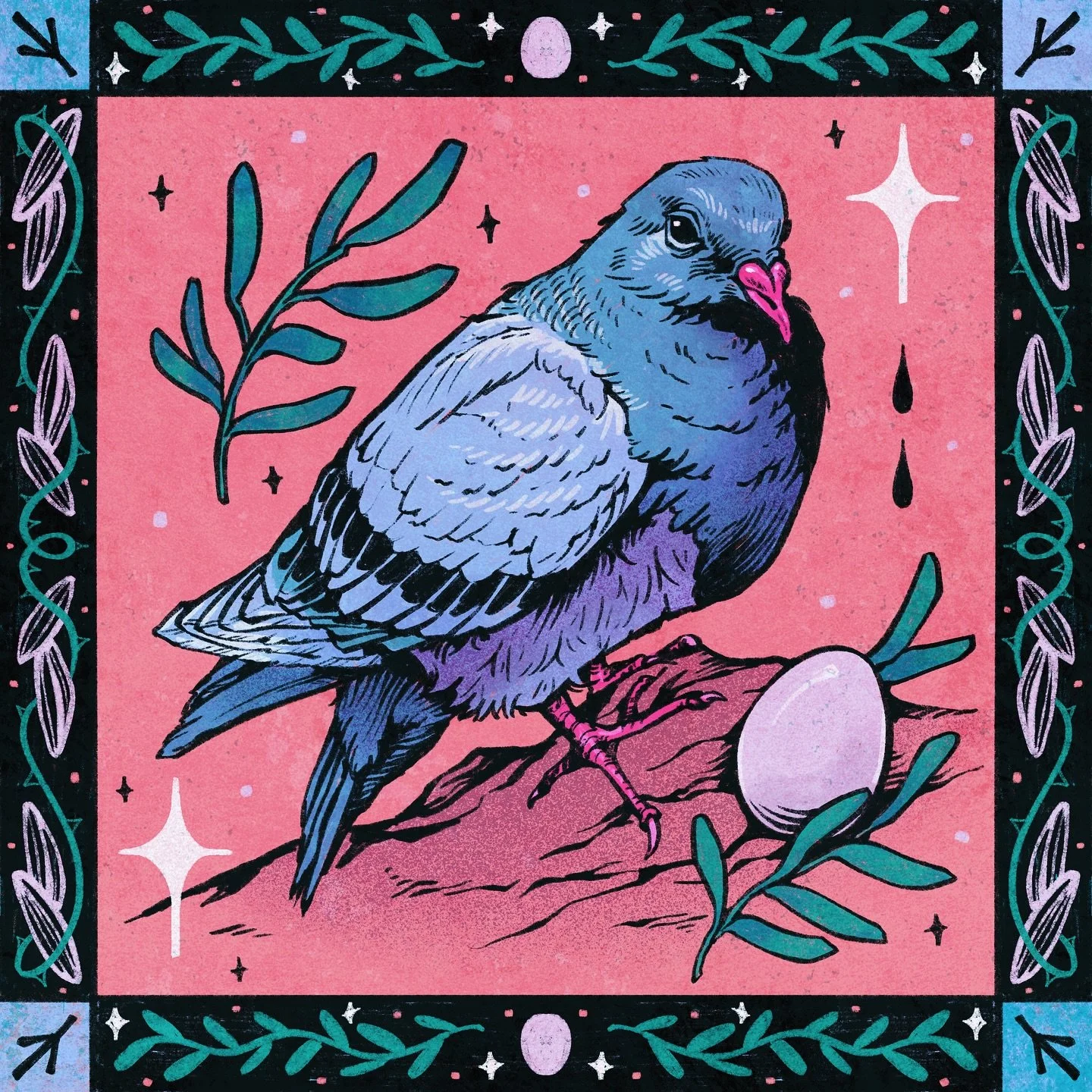 🌱🪺🥚𝕰𝖌𝖌🥚🪺🌱

Our pidge Hades surprised us with an egg this week, so I wanted to commemorate this big moment for her 🥰✨

#pigeon #pigeonart #illustration #digitalart #procreate