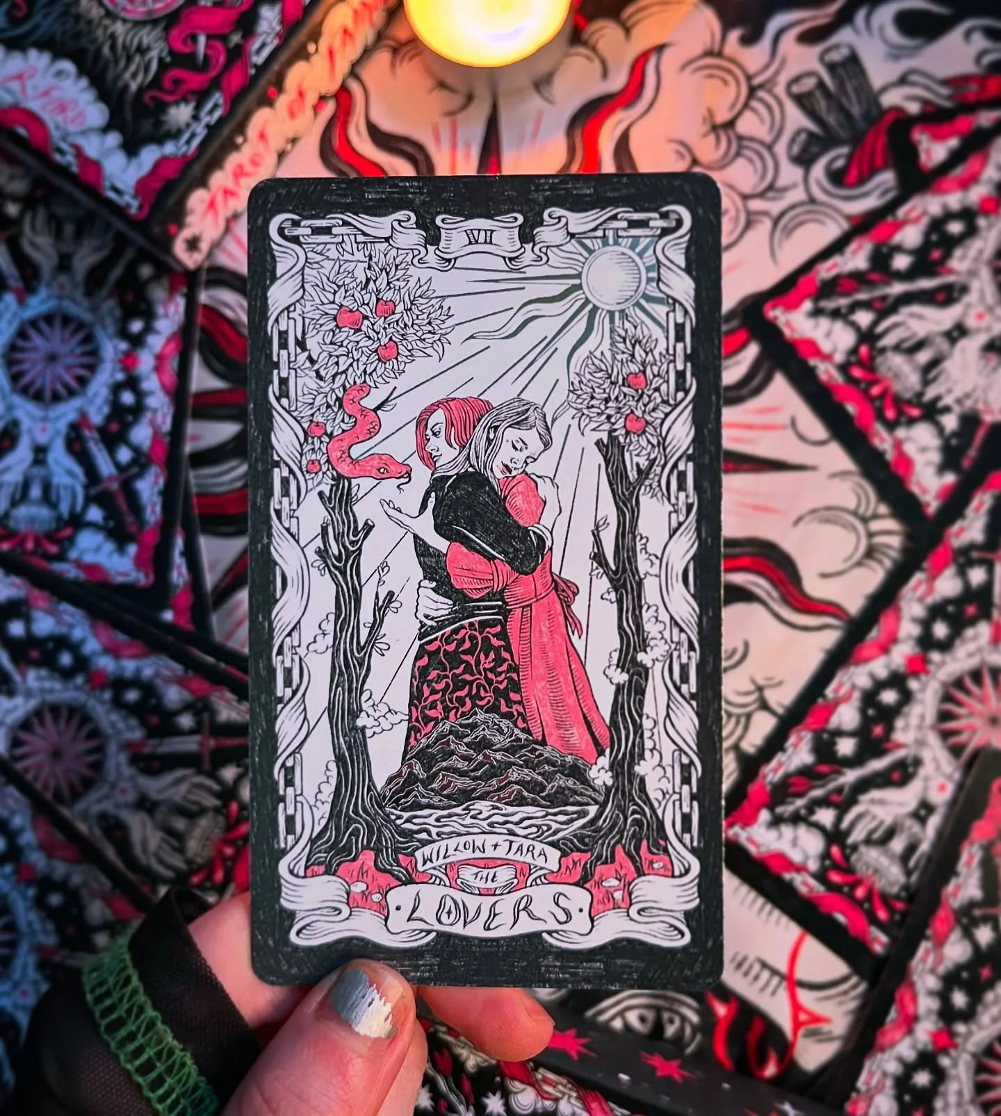 ❣️💌🏹𝓗𝓪𝓹𝓹𝔂 𝓥𝓪𝓵𝓮𝓷𝓽𝓲𝓷𝓮&rsquo;𝓼 𝓓𝓪𝔂🏹💌❣️

Featuring Willow and Tara as the Lovers card, and I hope all who celebrate have a beautiful day!! 

#tarot #willowandtara #btvs #buffythevampireslayer #thelovers #valentinesday