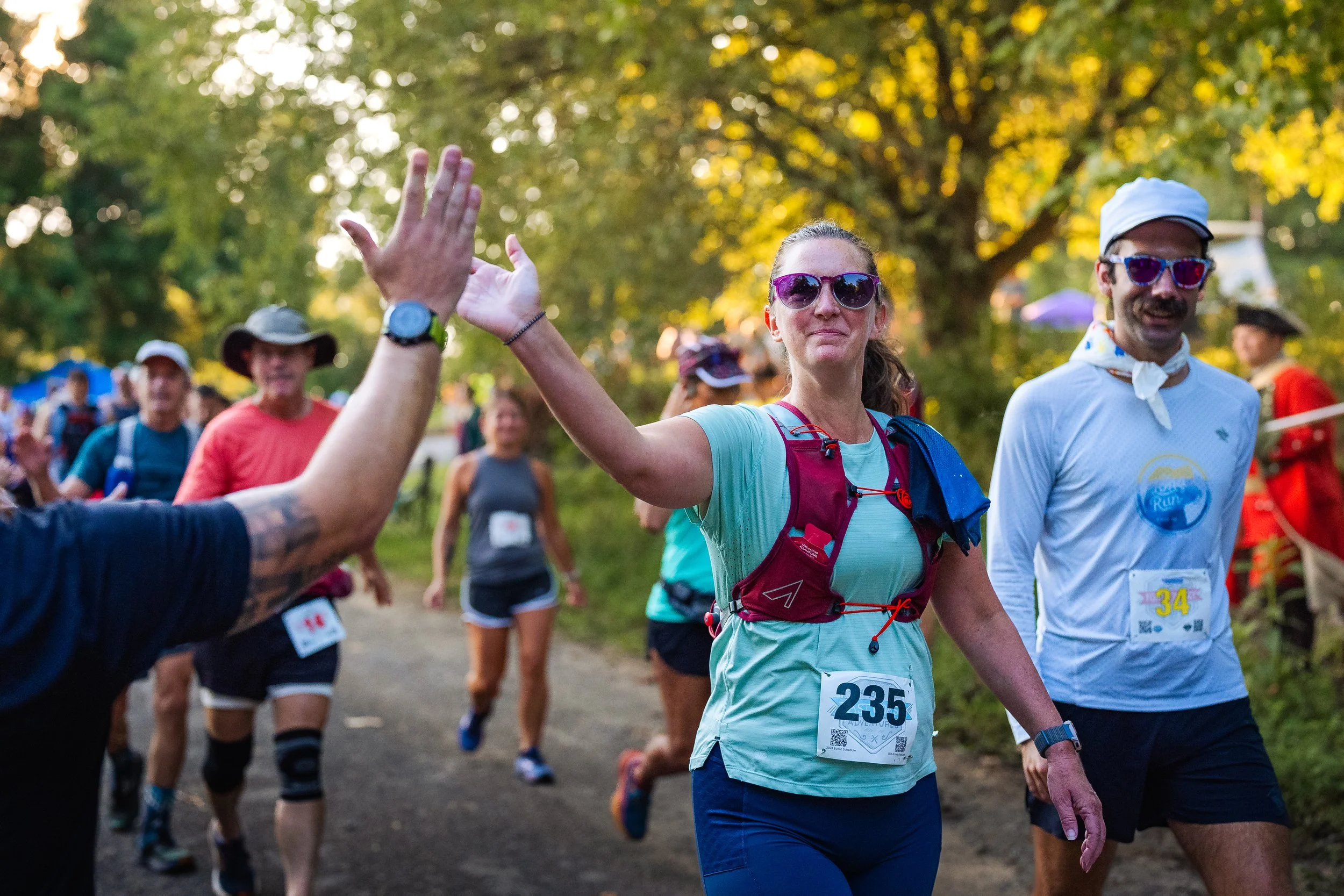 Founders Ethan and Julia participating in a trail race