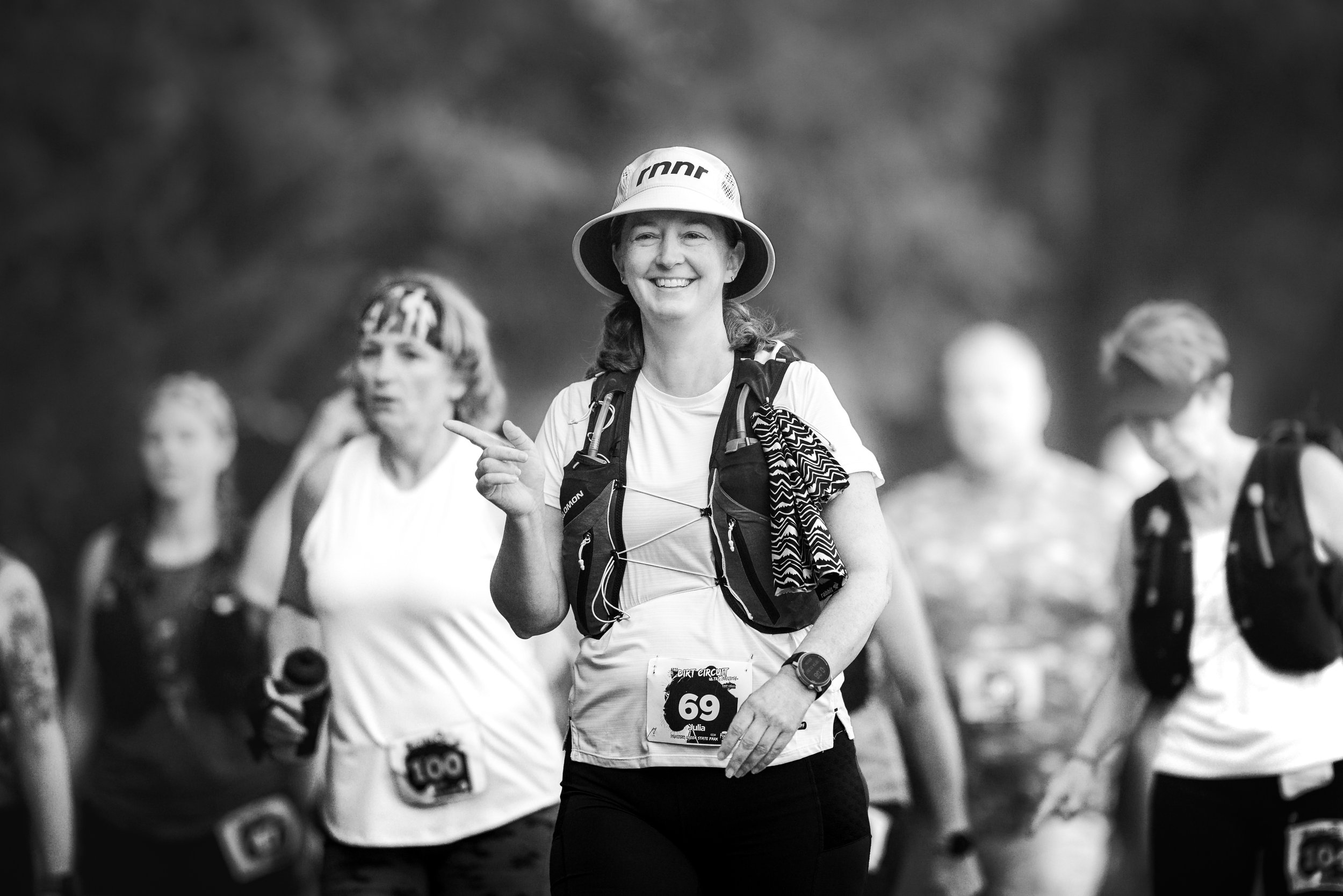 Co-founder Julia enjoying a trail race.