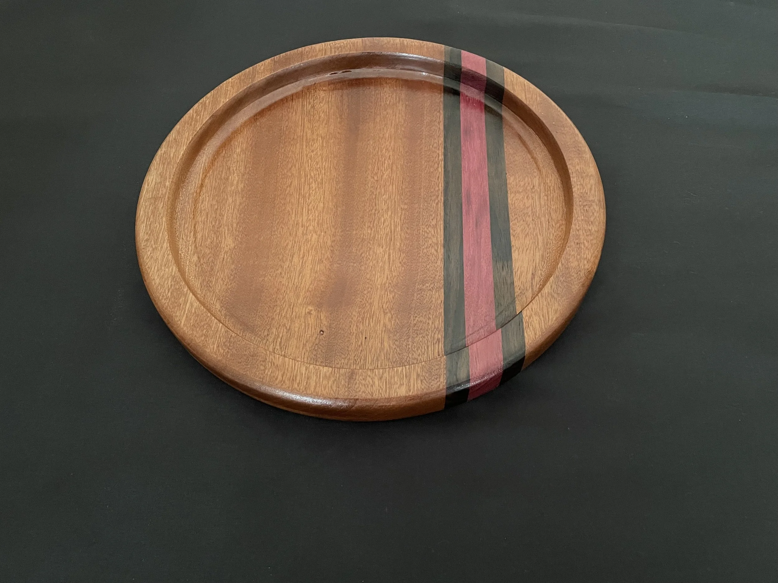 Sapele/Rosewood/Purpleheart Circular Tray