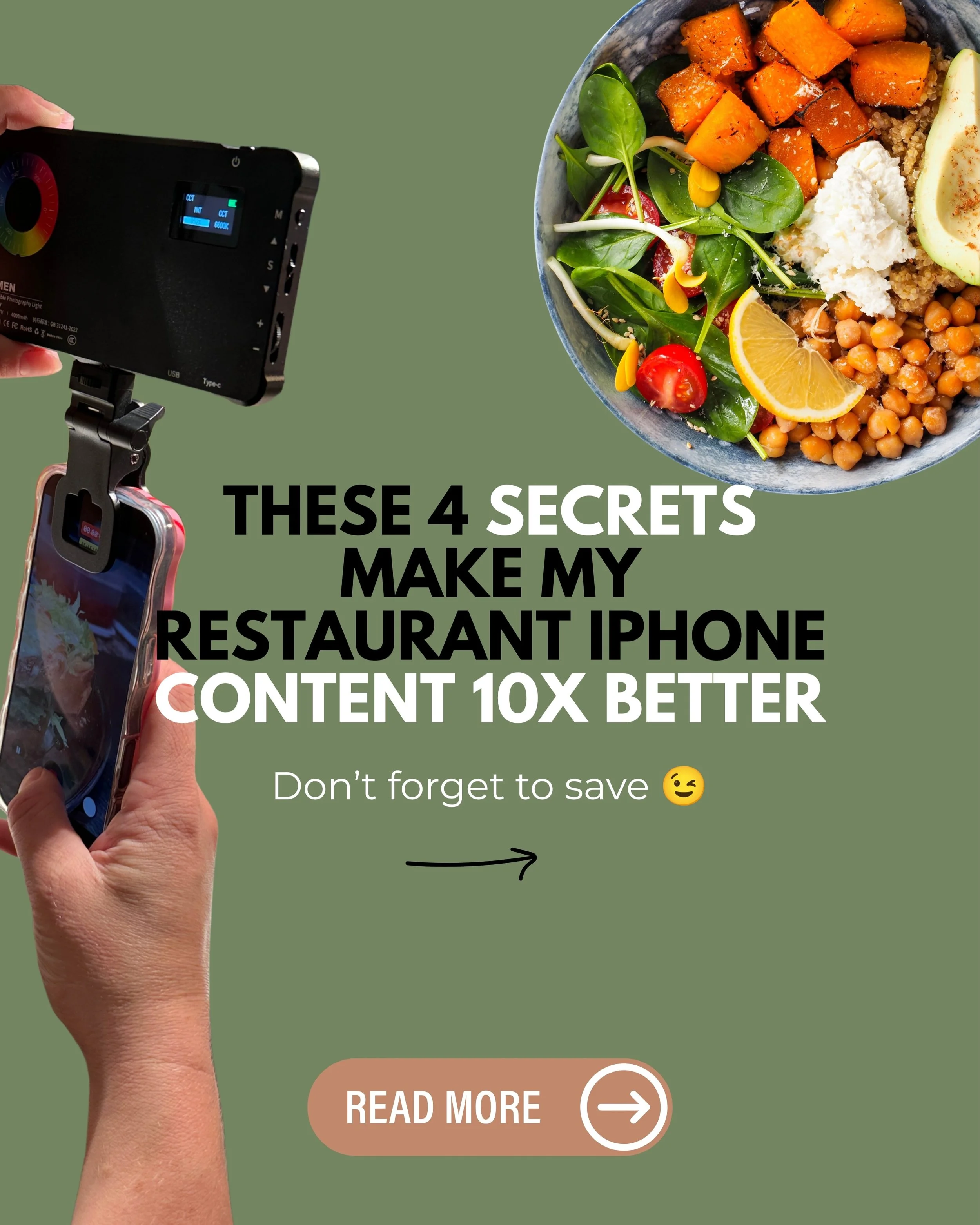 If your restaurant content looks flat, try these things 👇🏼

1. Use a clip on light

Restaurant lighting can be awful for filming, especially in darker corners or at night. A small clip on light can make a huge difference to how your food, drinks an