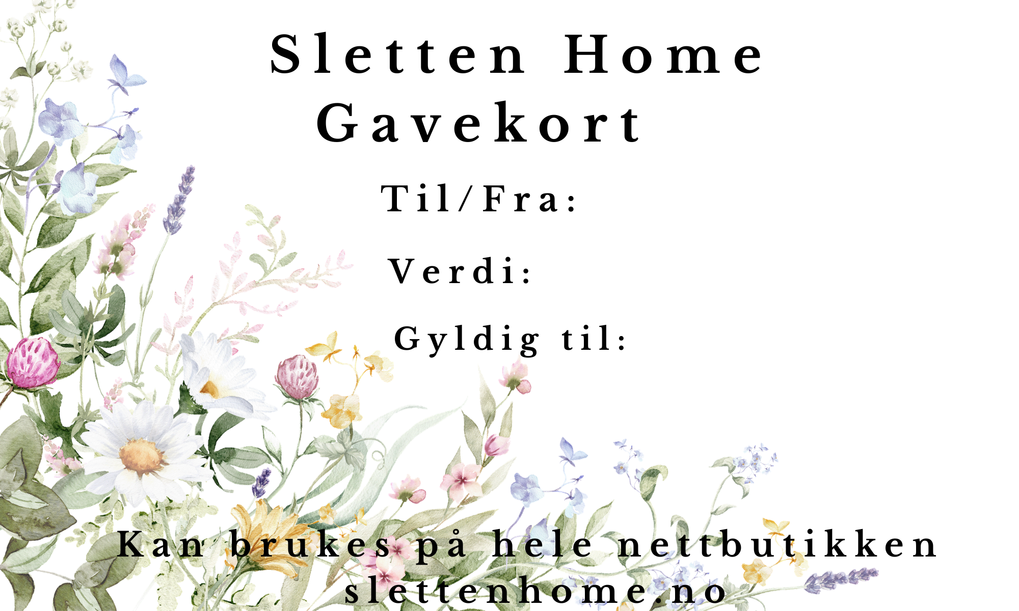 Gavekort – Sletten Home