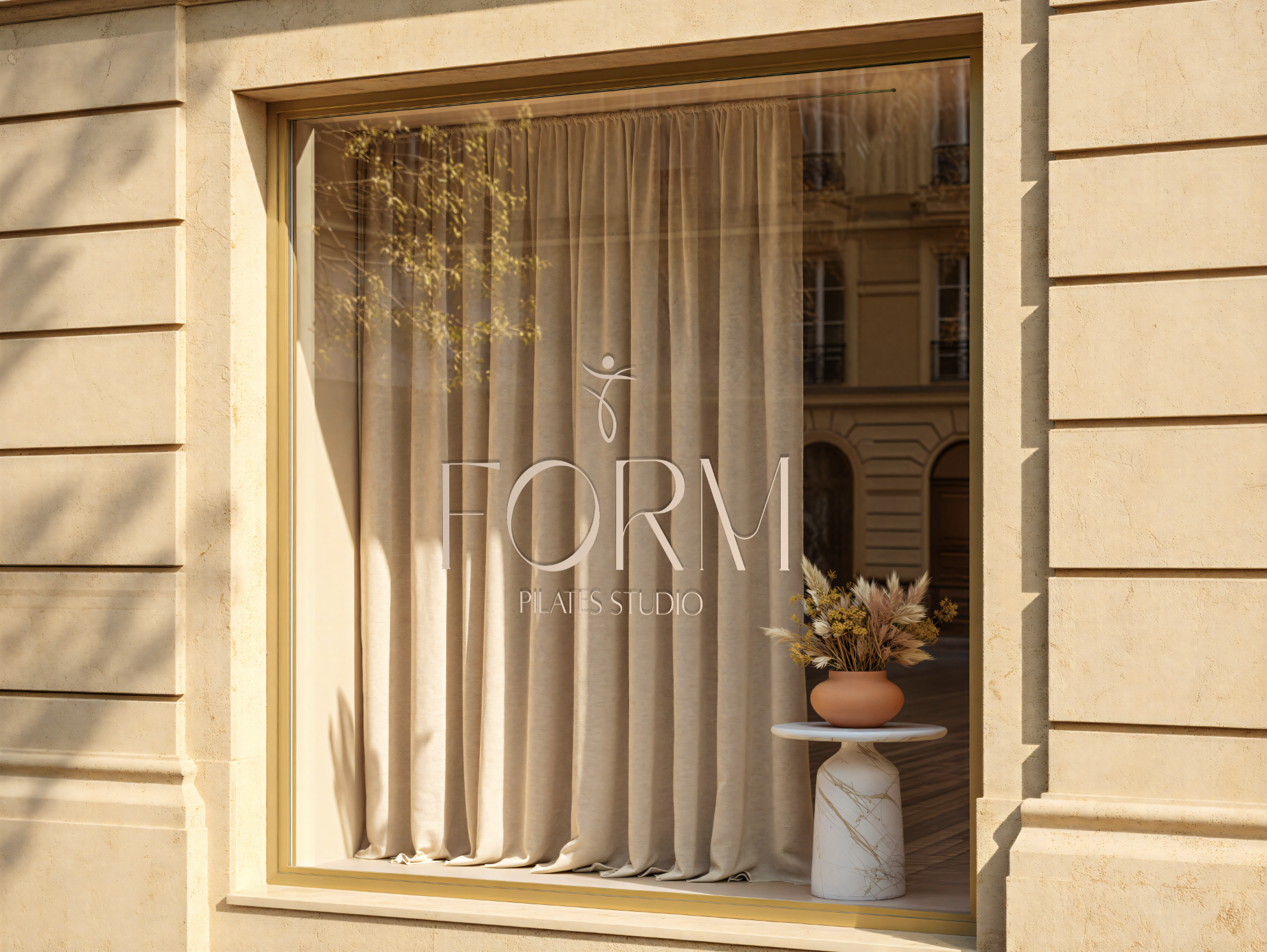 Pilates studio storefront window — Form Pilates Studio brand identity by Gather Studio