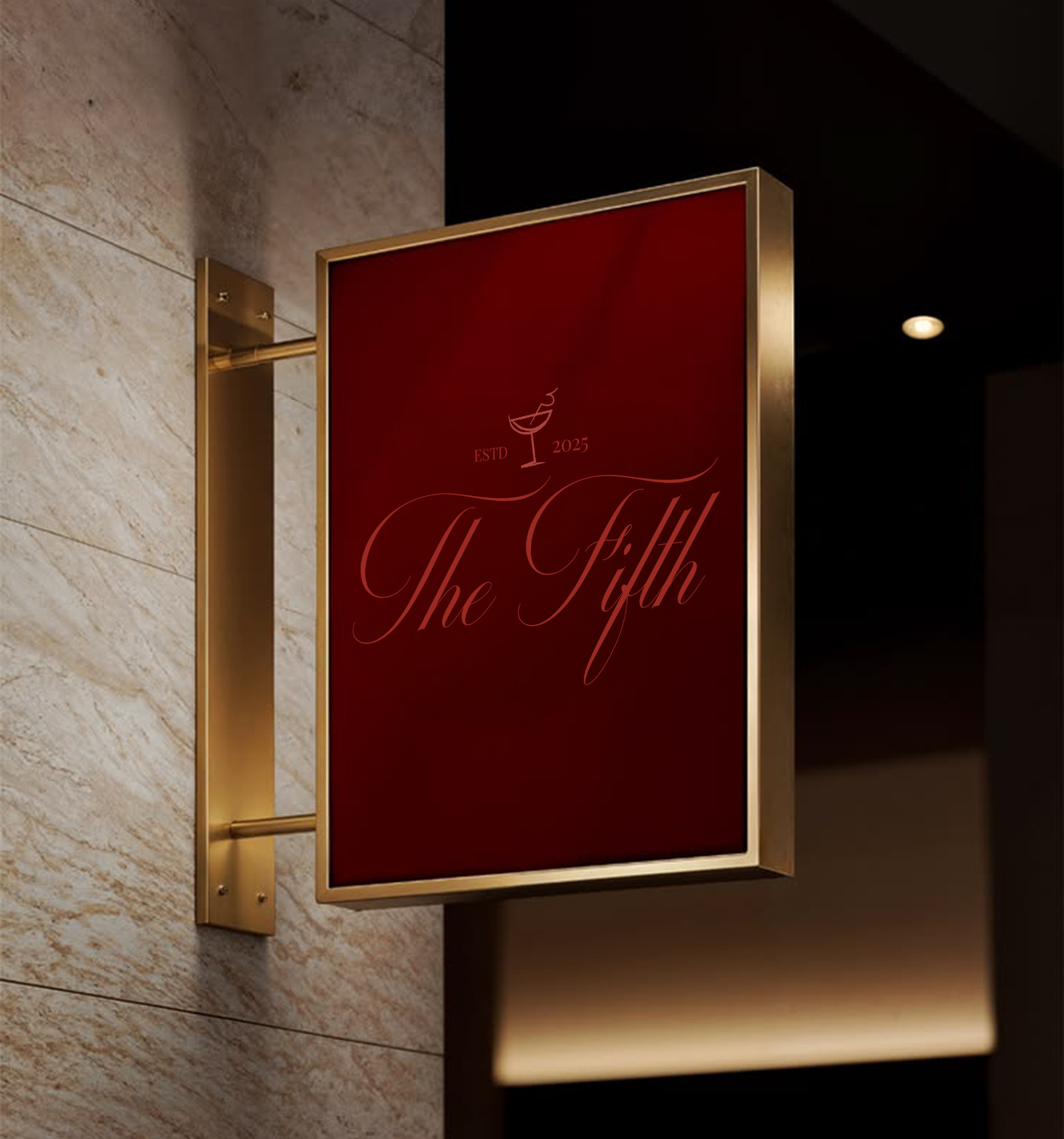 The Fifth brand and website design by Gather Studio — branded signage detail