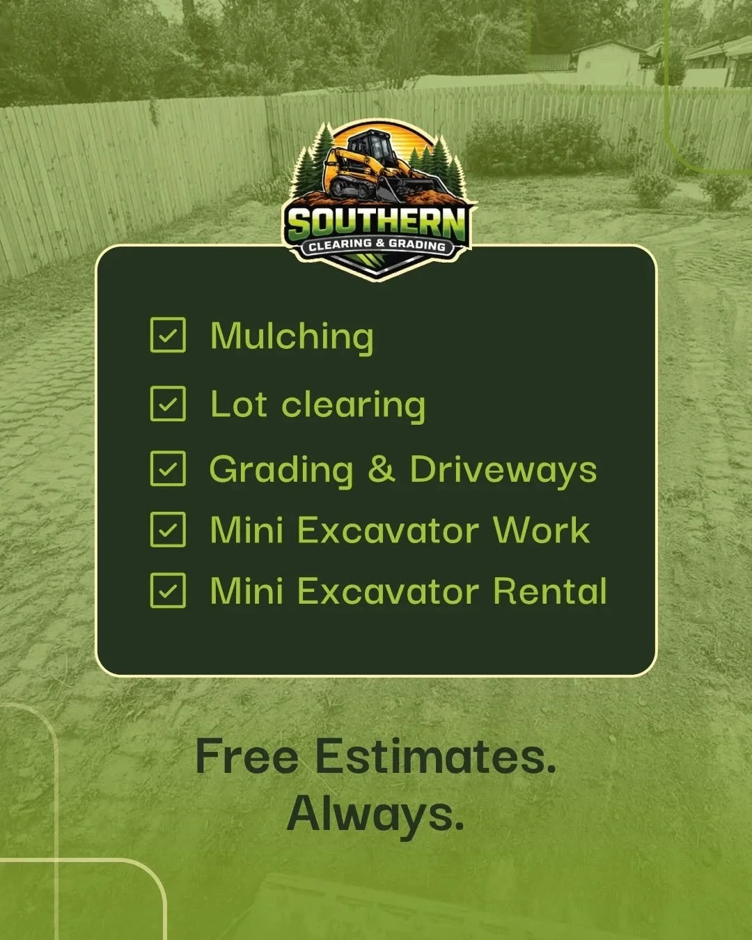 Basically if it involves land, dirt, or heavy machinery &mdash; we do it. 🚜

Save this post for when you need us. You'll need us eventually. 😄

📞 Free estimate &rarr; DM or link in bio.

📍 Augusta &amp; the CSRA