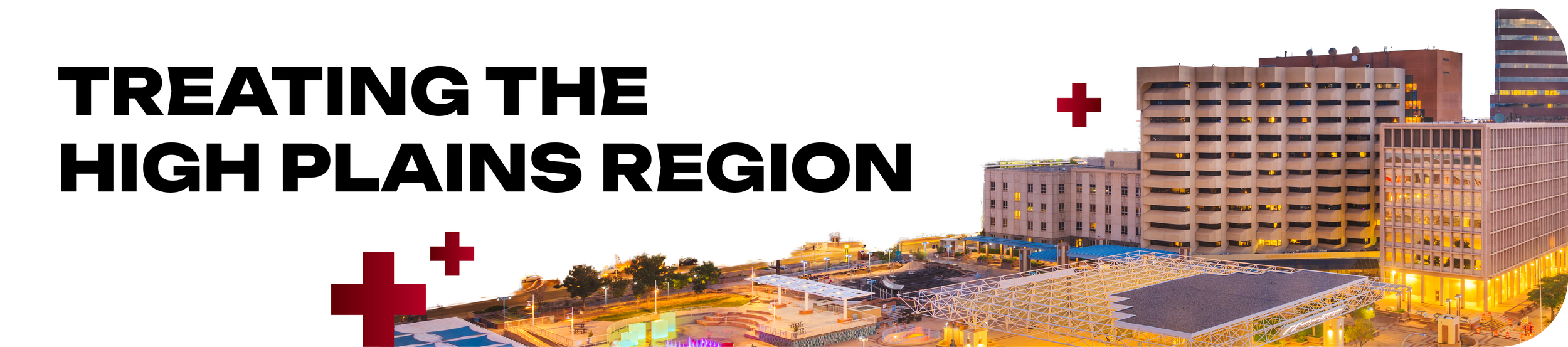 A graphic with "treating the high plains region" next to a general skyline