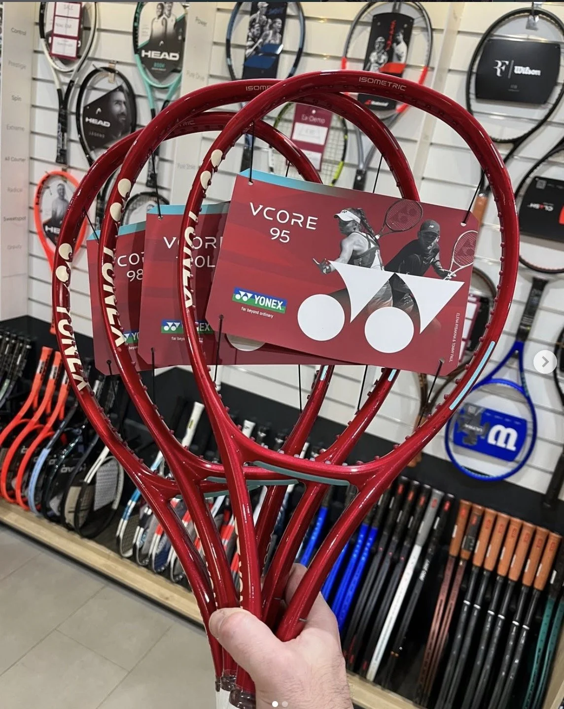 Red Tennis rackets
