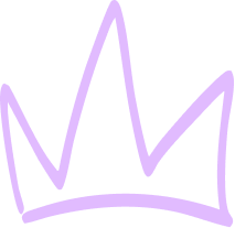 A purple outline of a crown on a black background