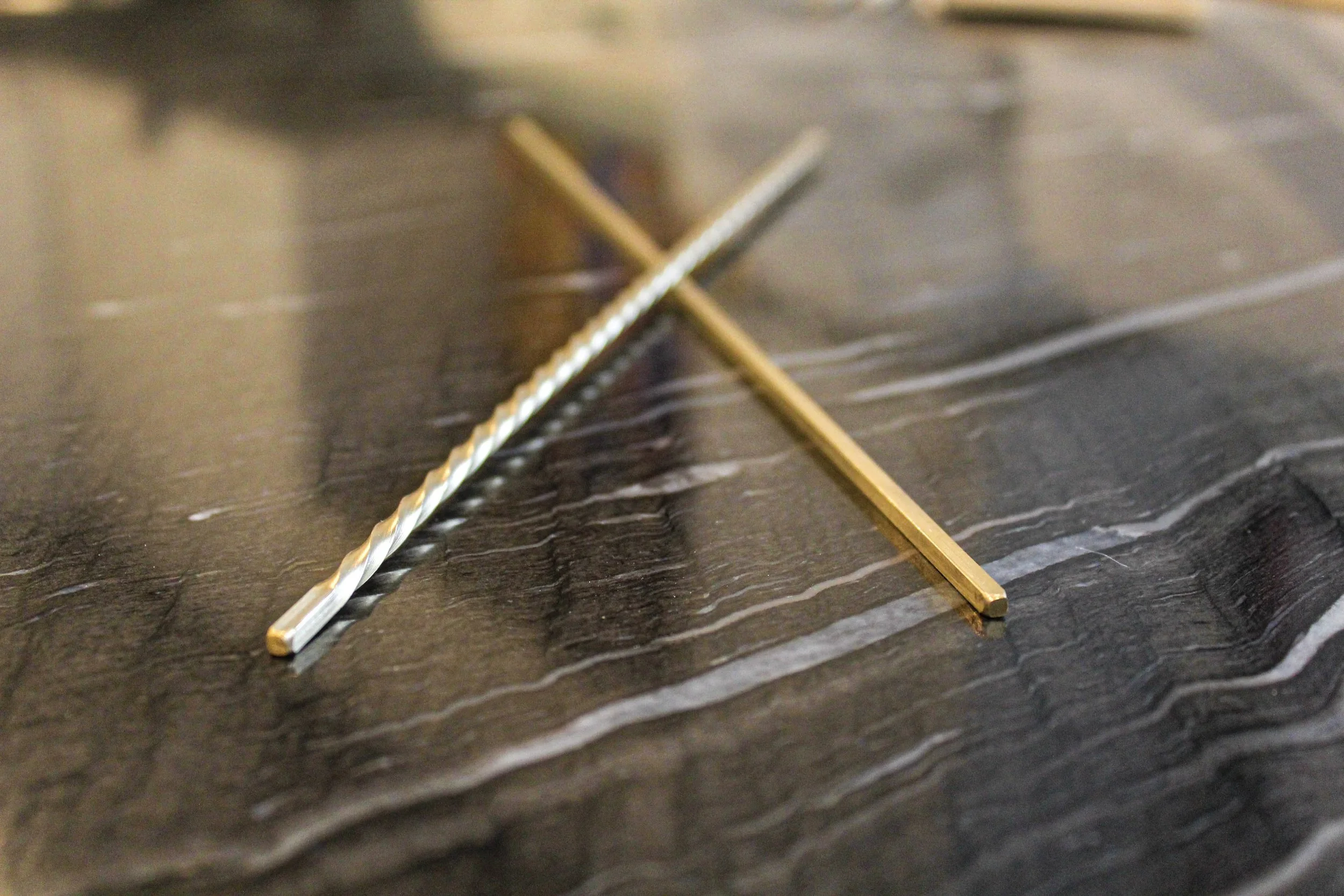 Smooth Square Brass Ferretto and Spiral Brass Ferretto set