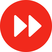 Red circle with white double right arrow