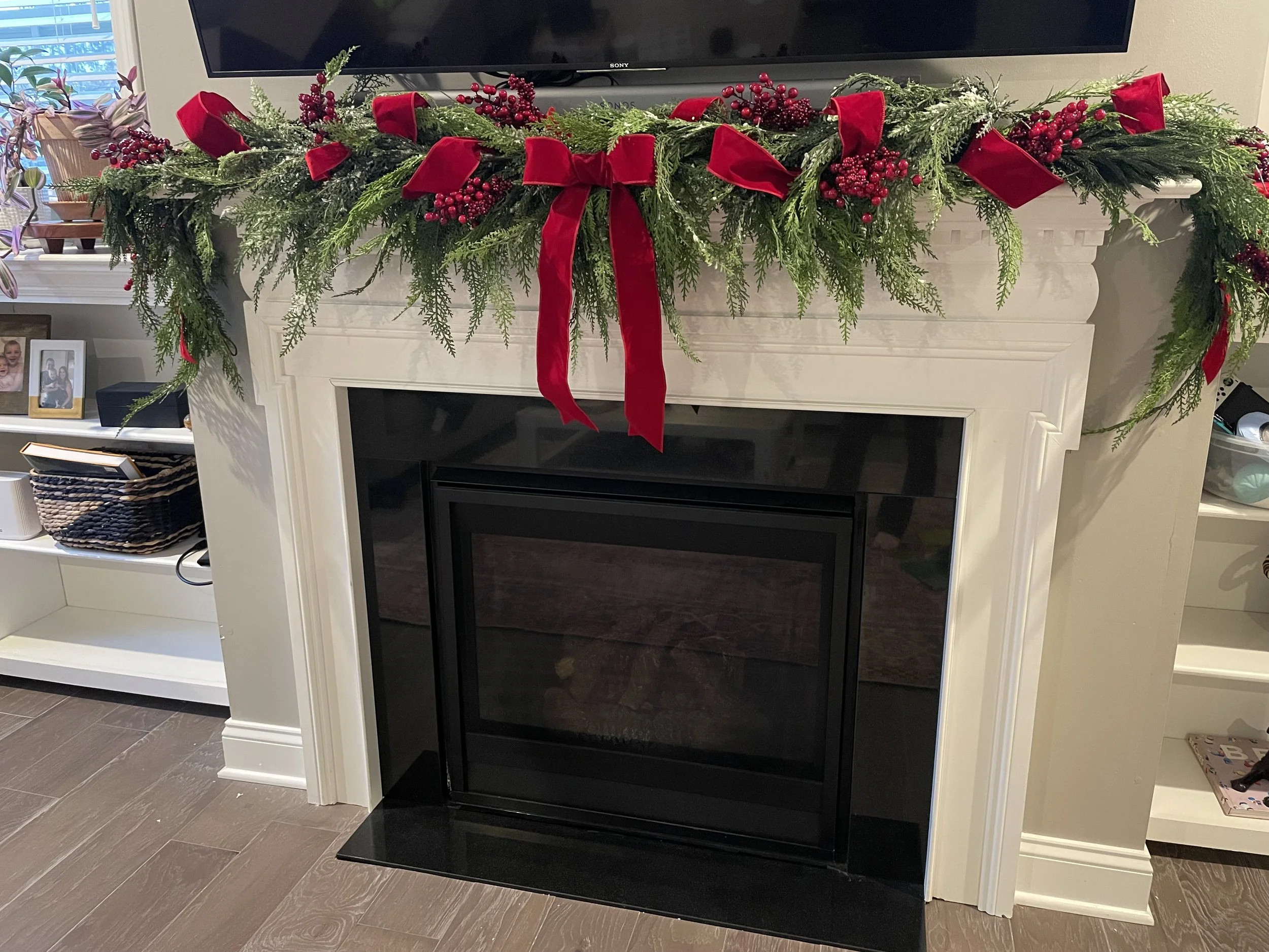 Mantle decorated