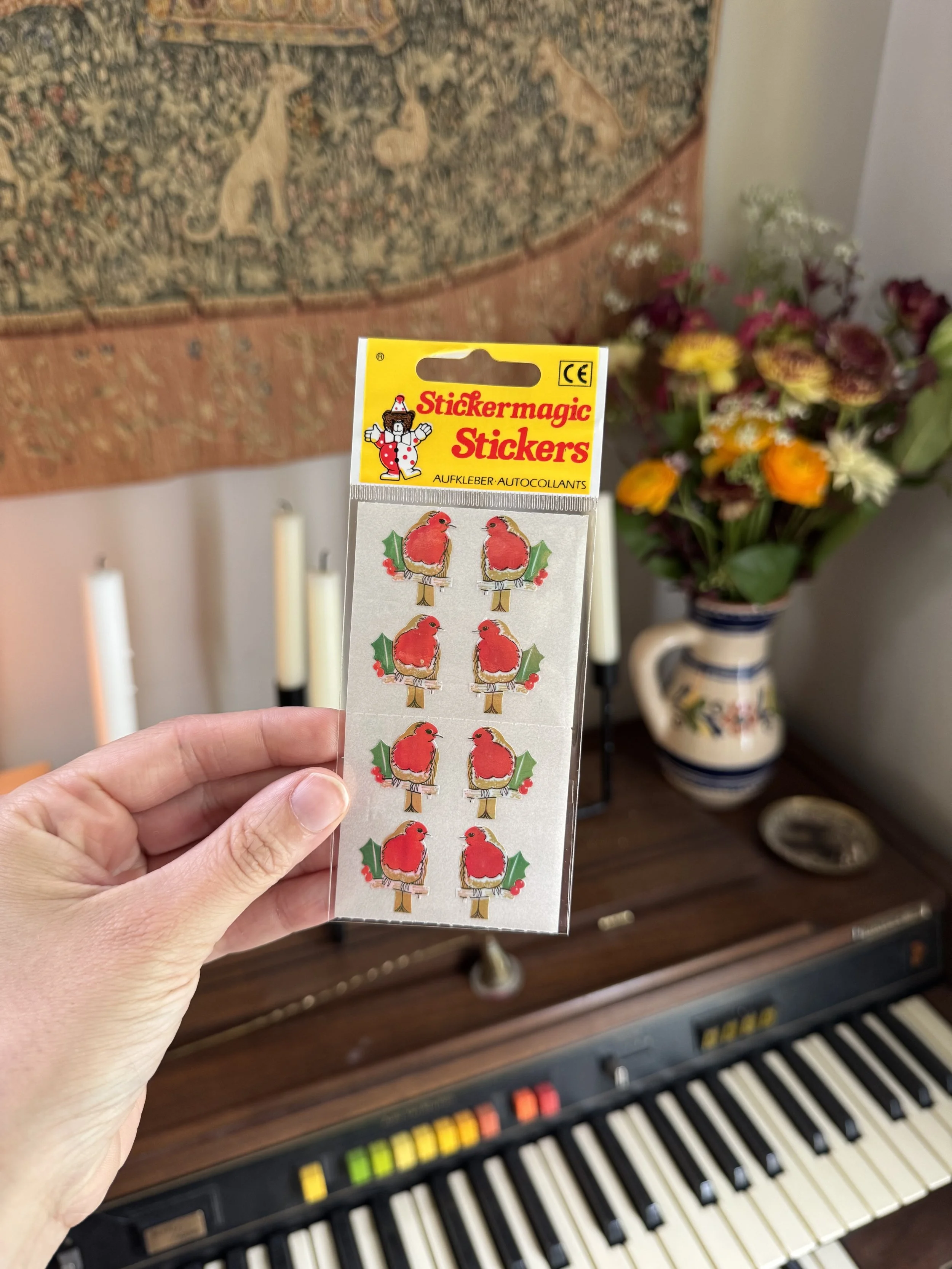 Stickers vintage - cardinals (luisant)