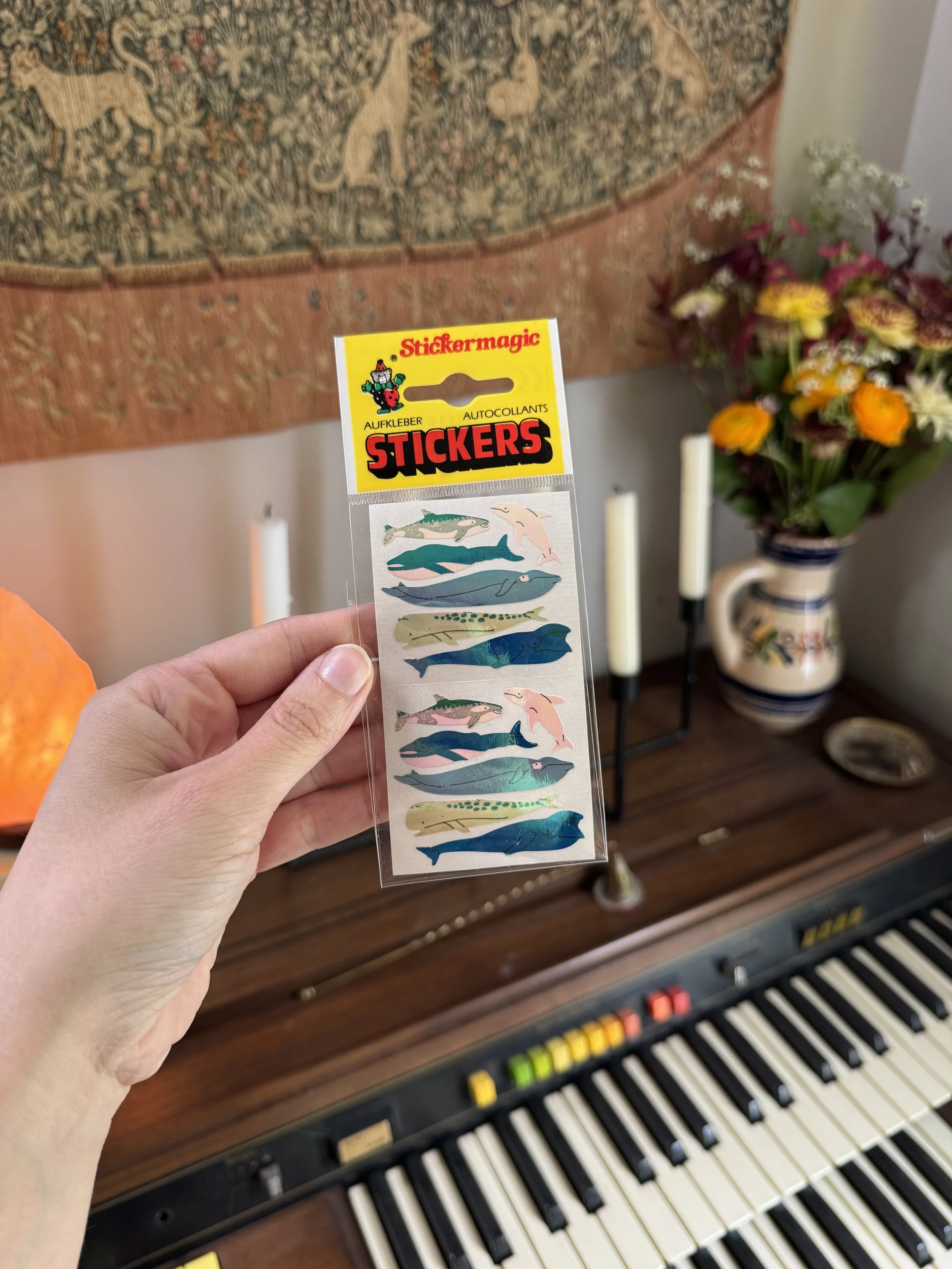 Stickers vintage - baleines (luisant)