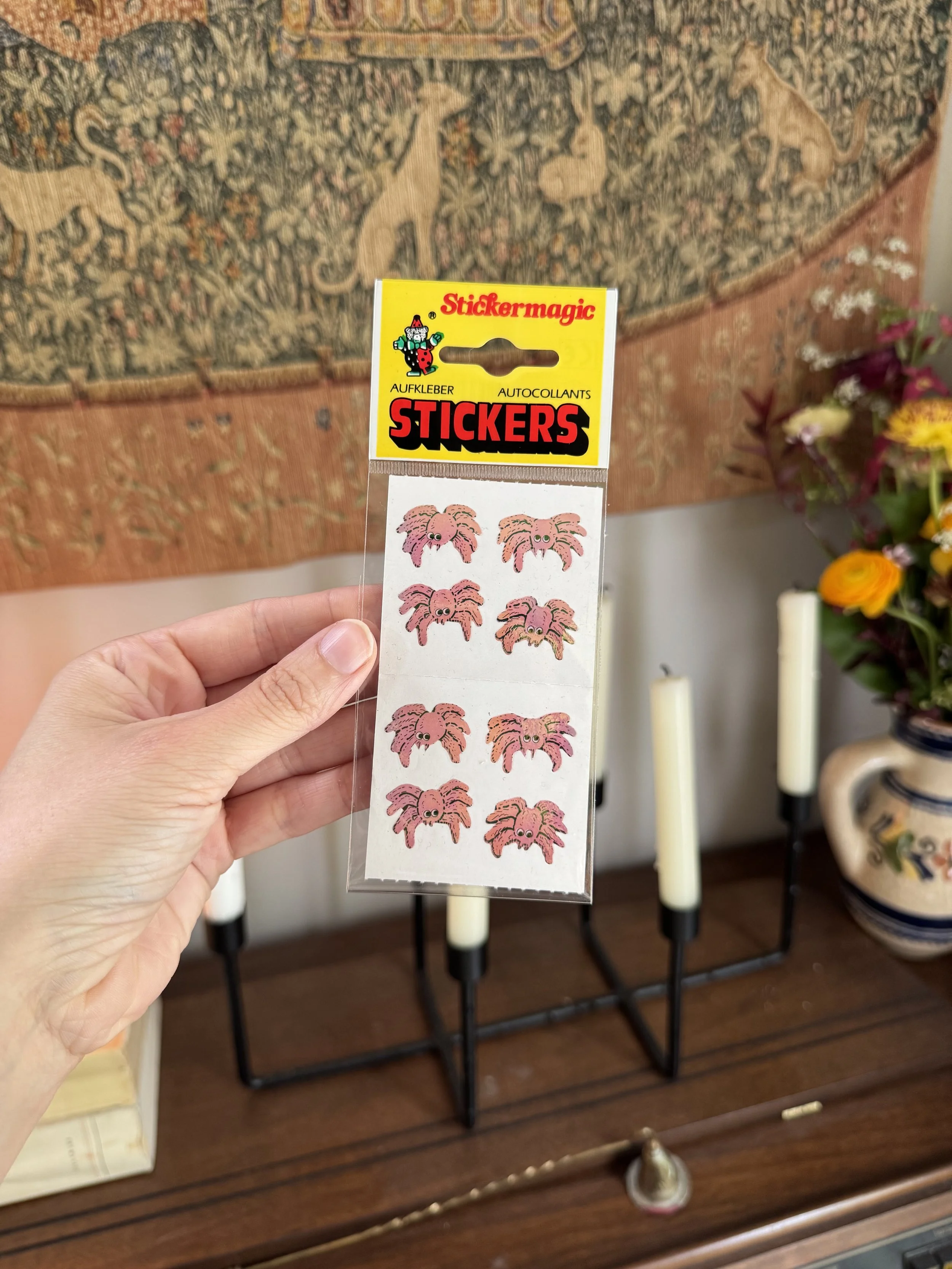 Stickers vintage - tarentules (luisant)