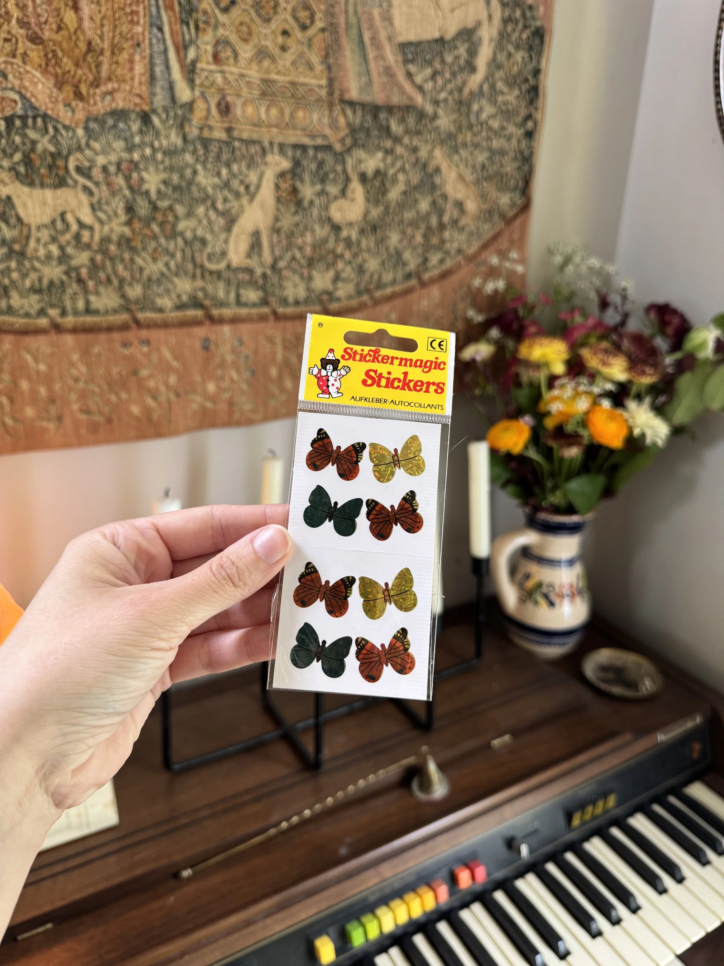 Stickers vintage - papillons soft autumn (luisant)