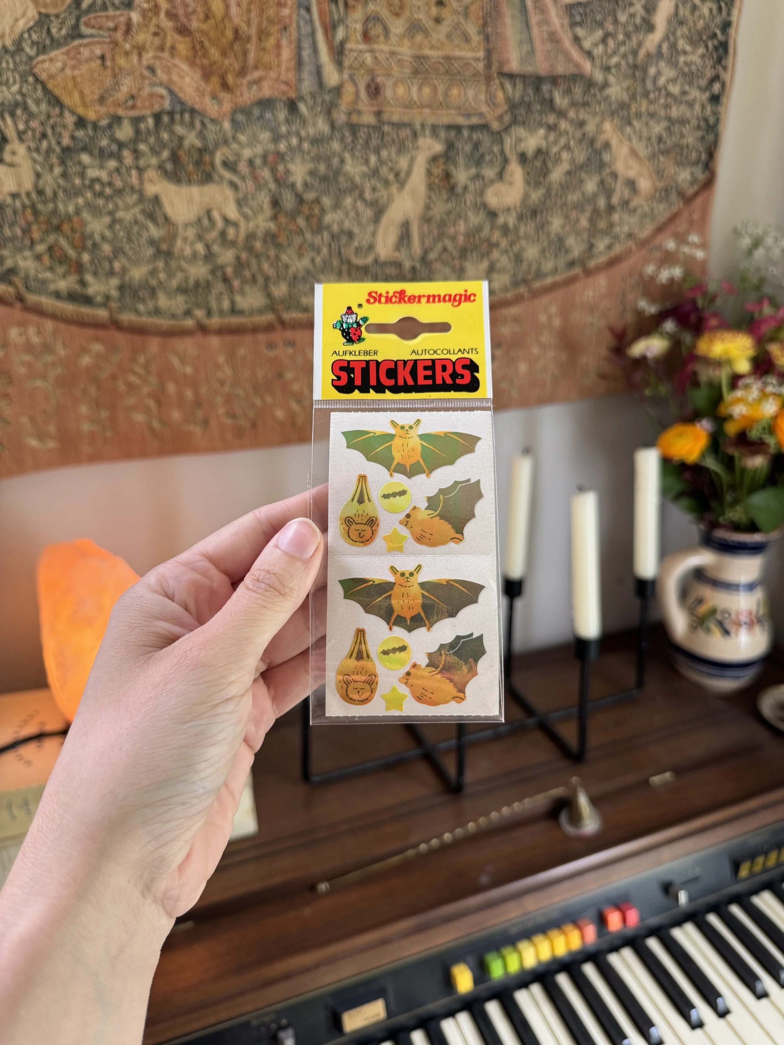 Stickers vintage - chauve-souris (luisantes)