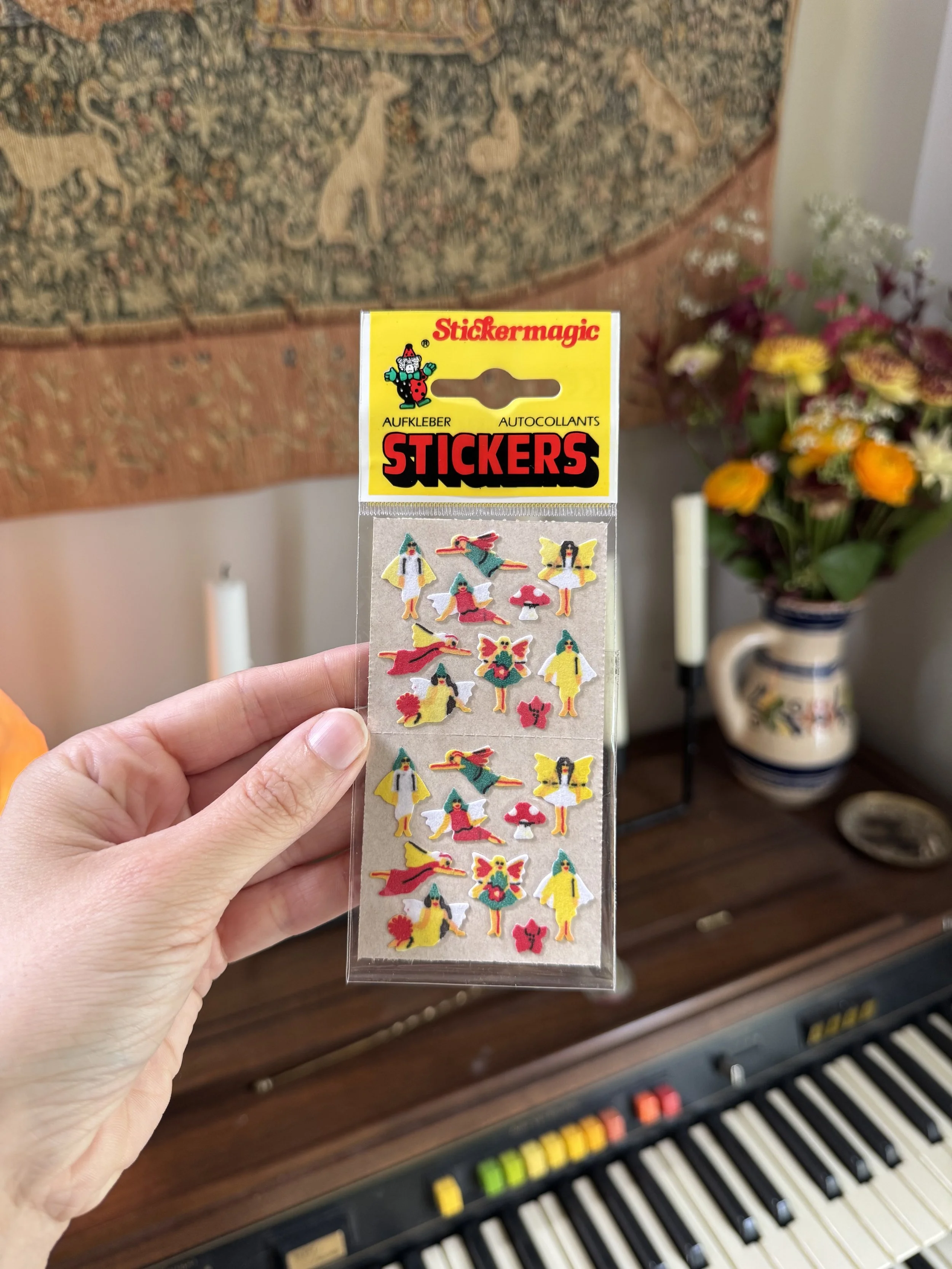 Stickers vintage - fées (peluche)