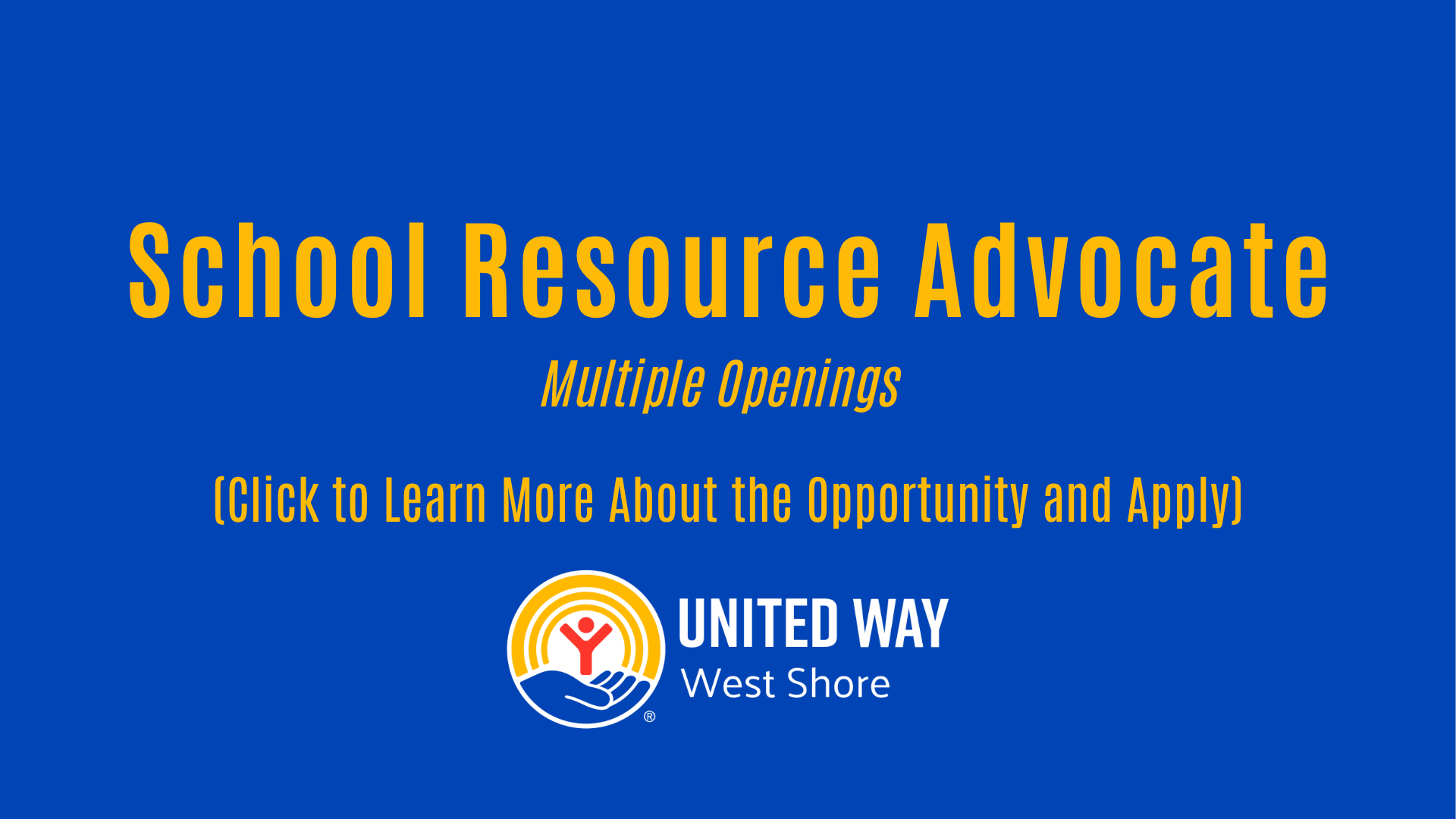 School Resource Advocate (Multiple Openings)