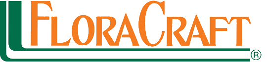FloraCraft logo in orange and green text on a white background.
