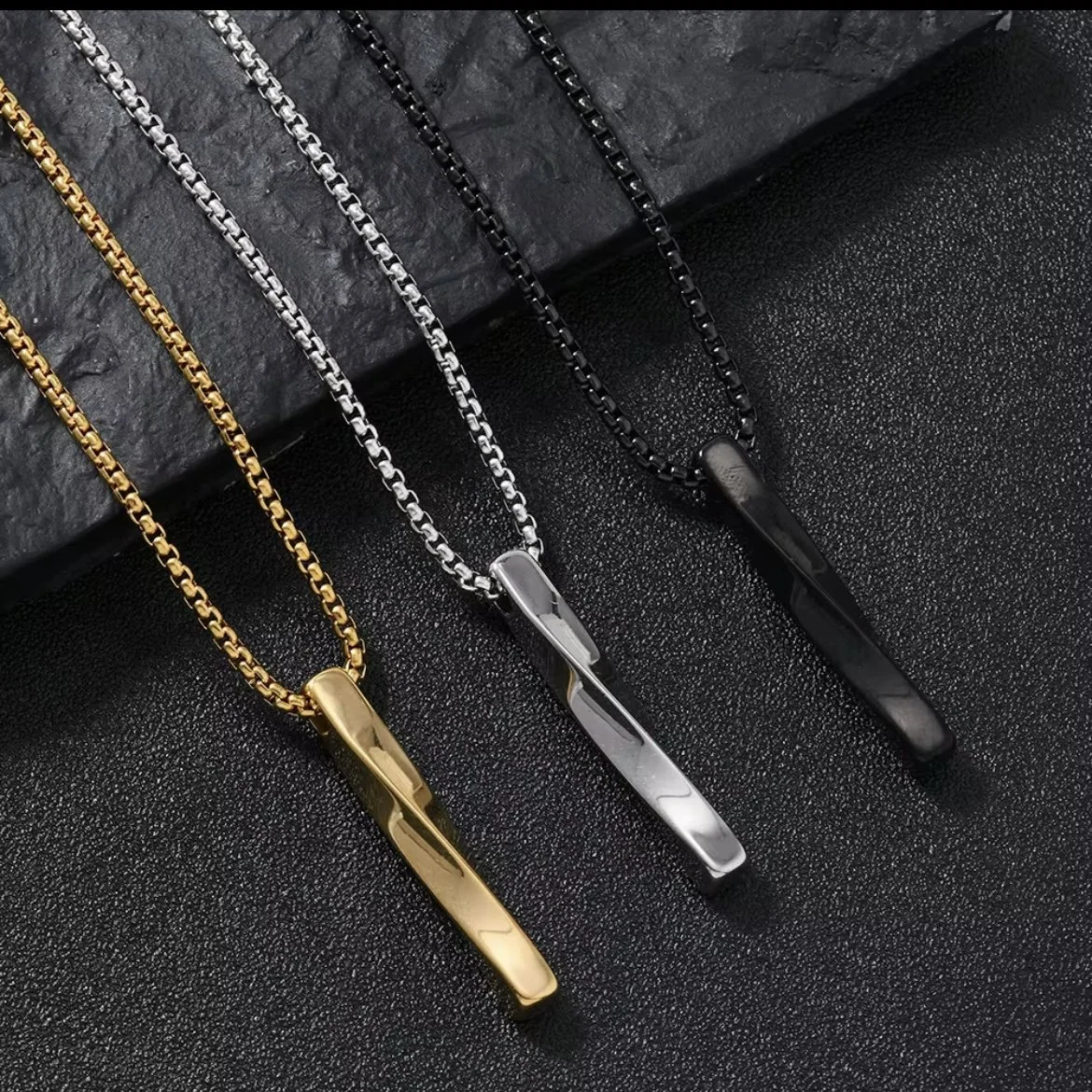 Stainless Steel Necklace w/ Spiral Pendant