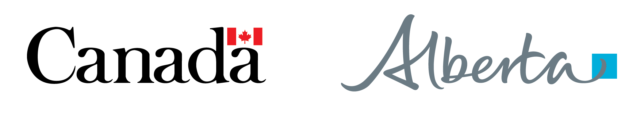 Graphic with Canadian flag and the word Alberta written in stylized gray text, with a small blue square at the end.