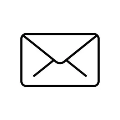 Outline of an envelope icon representing email or messaging.