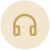 Icon of headphones on a beige background