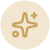 Gold-colored plus sign with a small circle and decorative elements