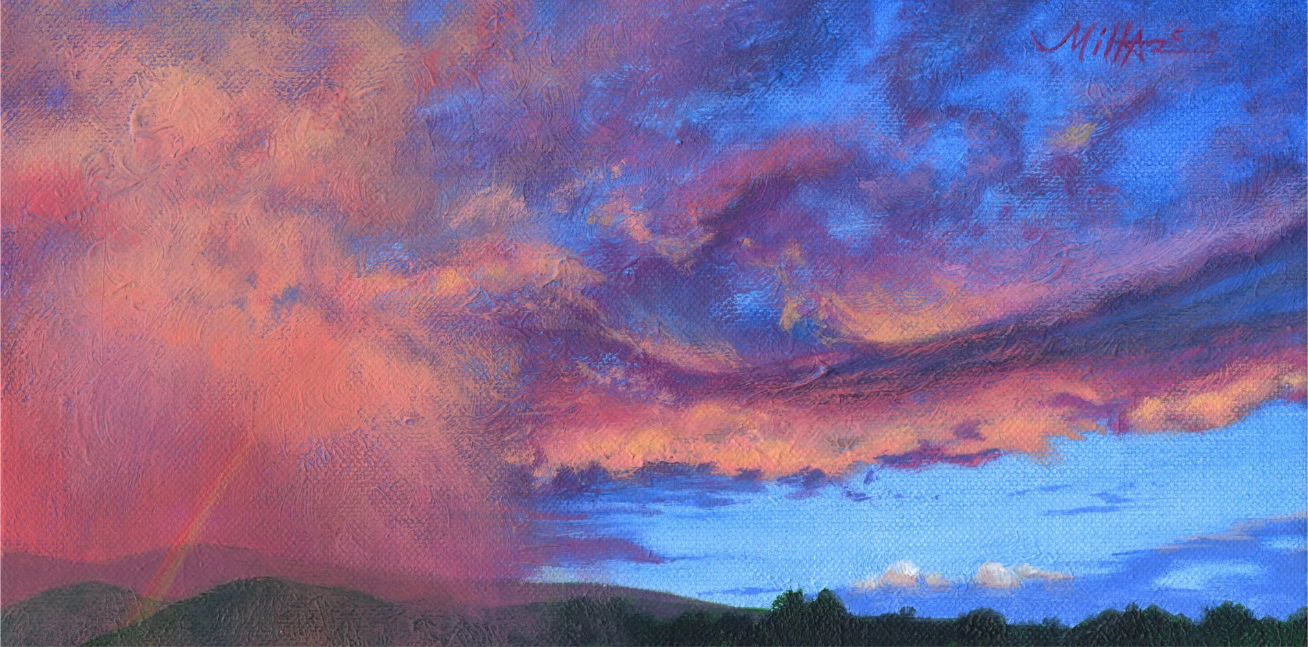Rainbow at the Edge of the Storm  6" x 12"