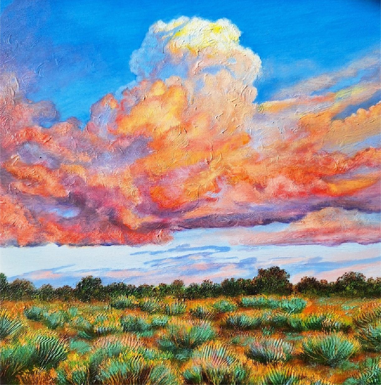 Storm Over Zia Station  10" x 10"