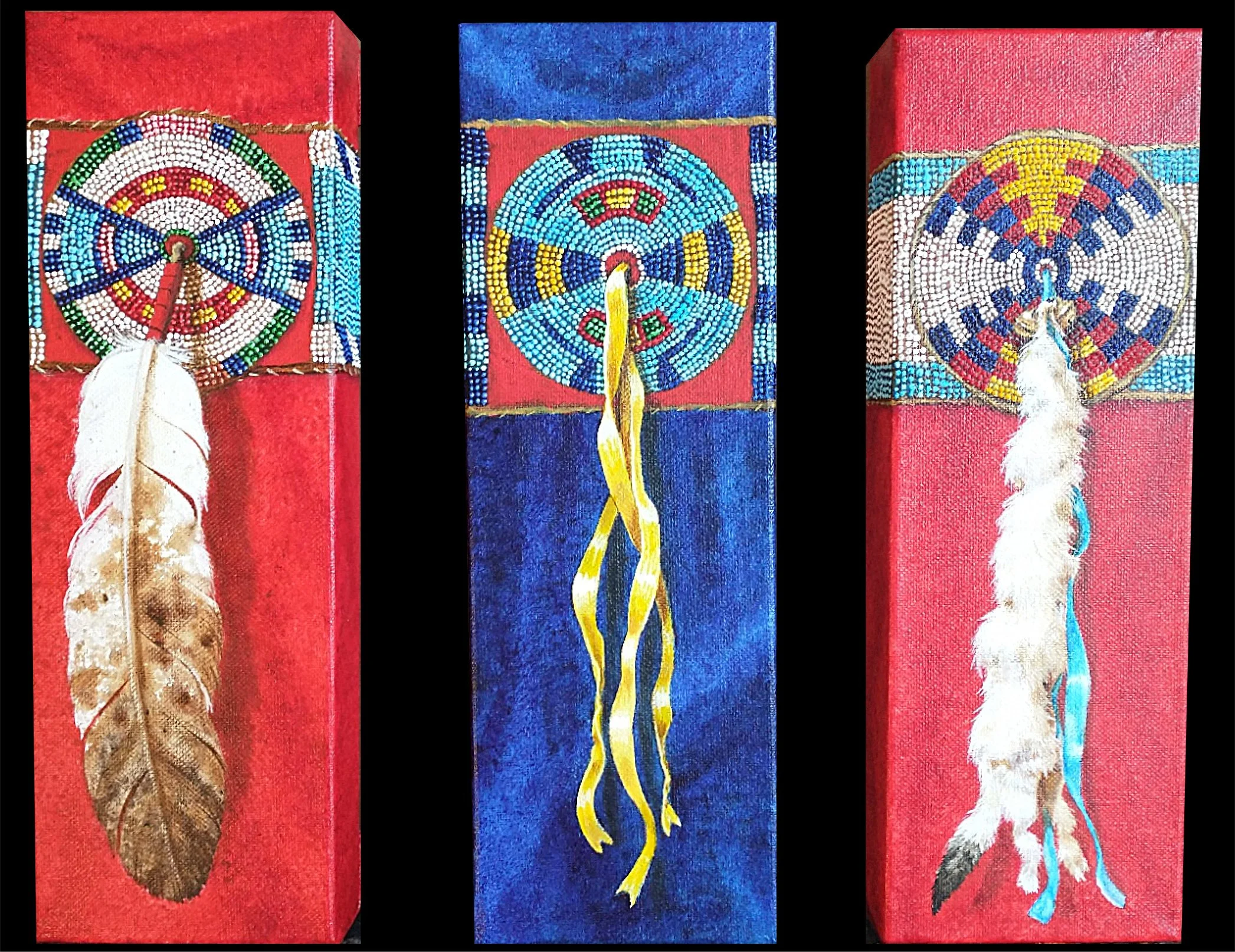 Beaded Rosettes 4" x 12"  (Set of 3)