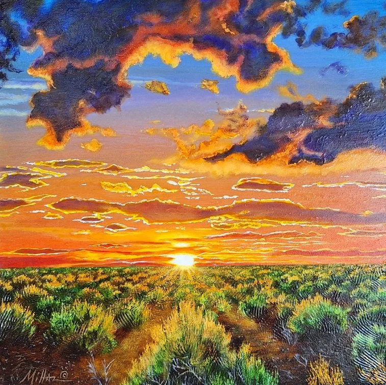 Sunset on a Sea of Sage  12" x 12"