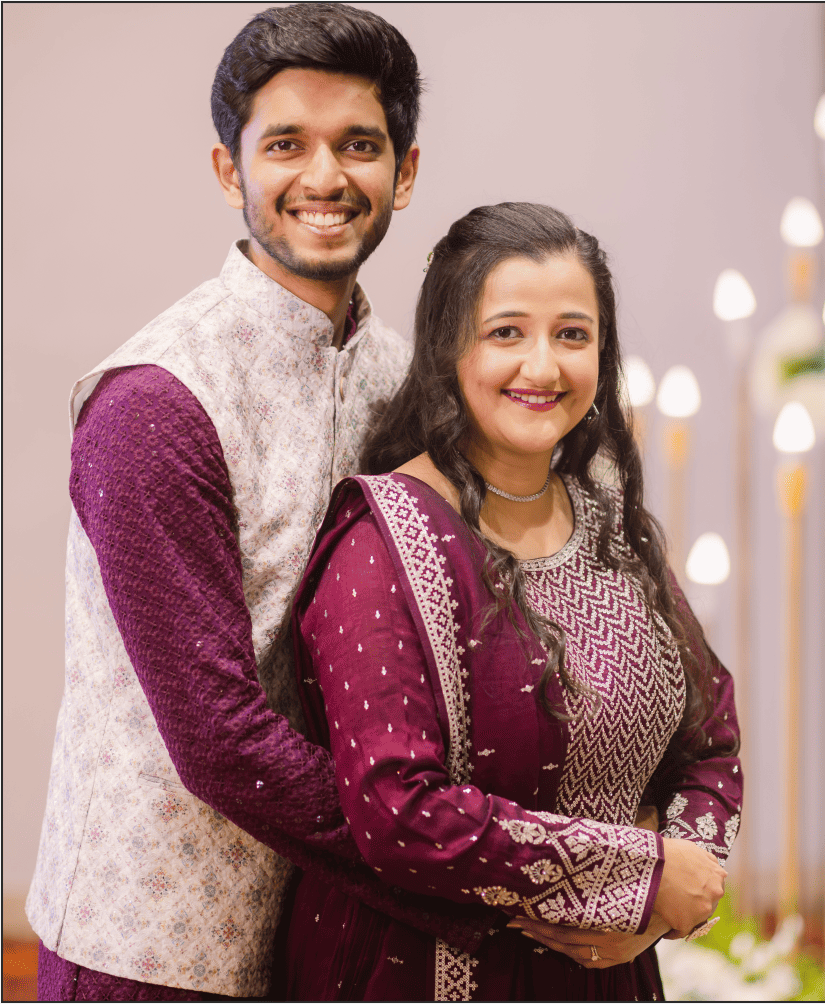 A stunning NRI couple celebrating their luxury destination wedding planned by Le Festivaa.