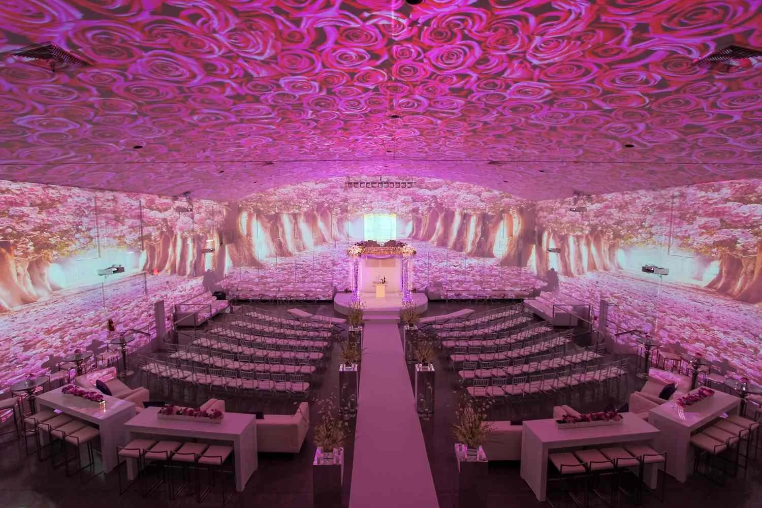 3D projection mapping on a traditional wedding mandap for a high-tech Pune celebration.