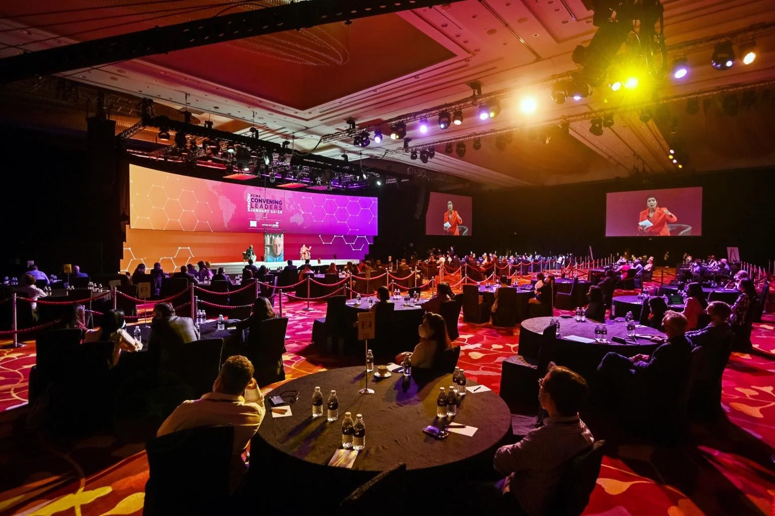 Modern networking lounge setup with sleek furniture for a business event in Kharadi Pune.